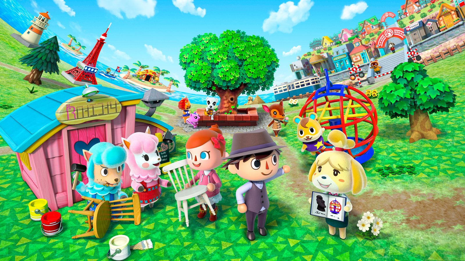 Animal Crossing Group - HD Wallpaper 