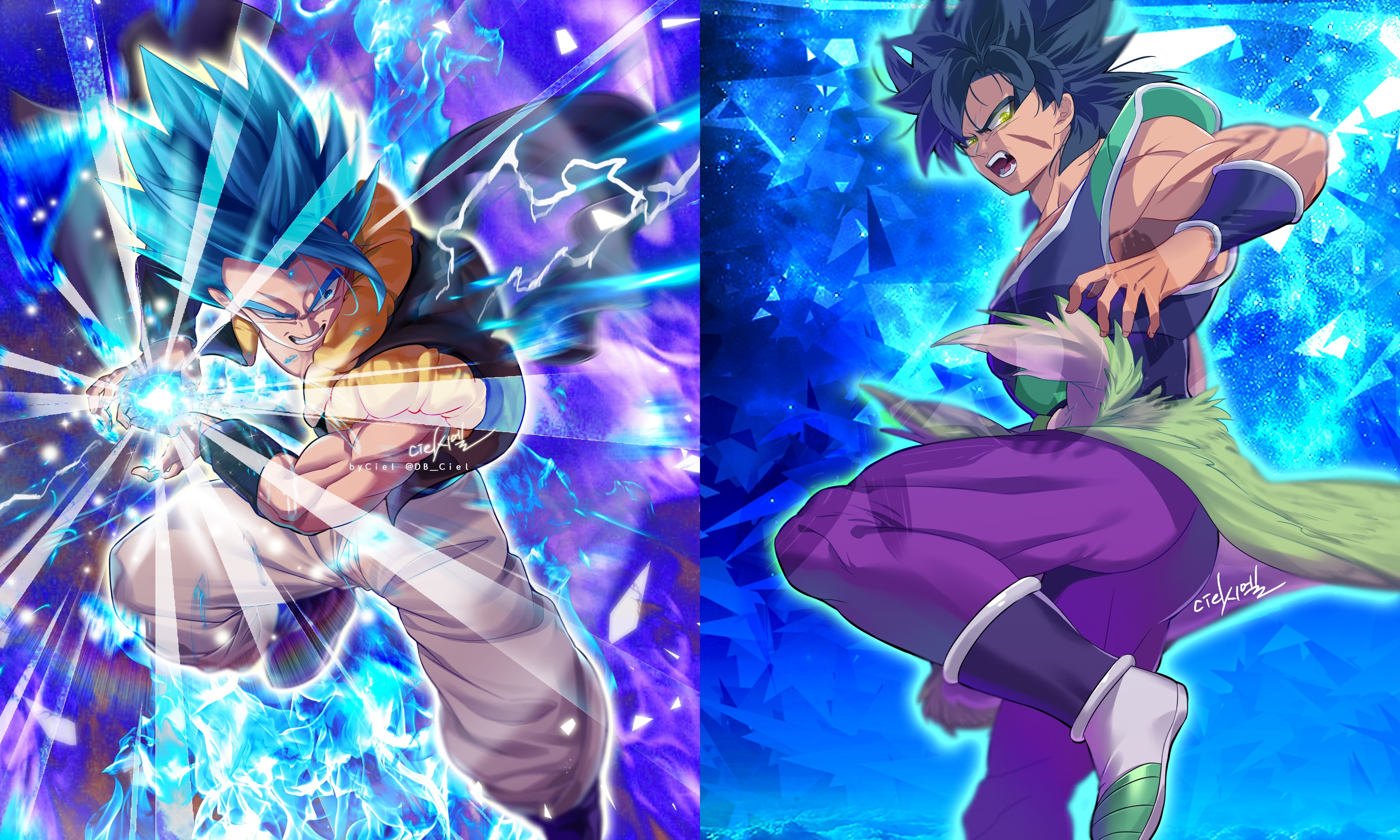 Gogeta Blue Vs Broly - HD Wallpaper 