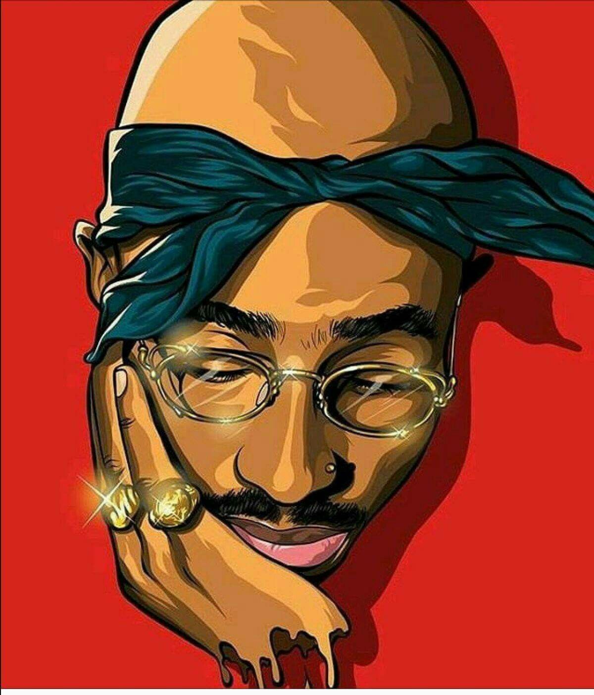 2pac Cartoon - HD Wallpaper 