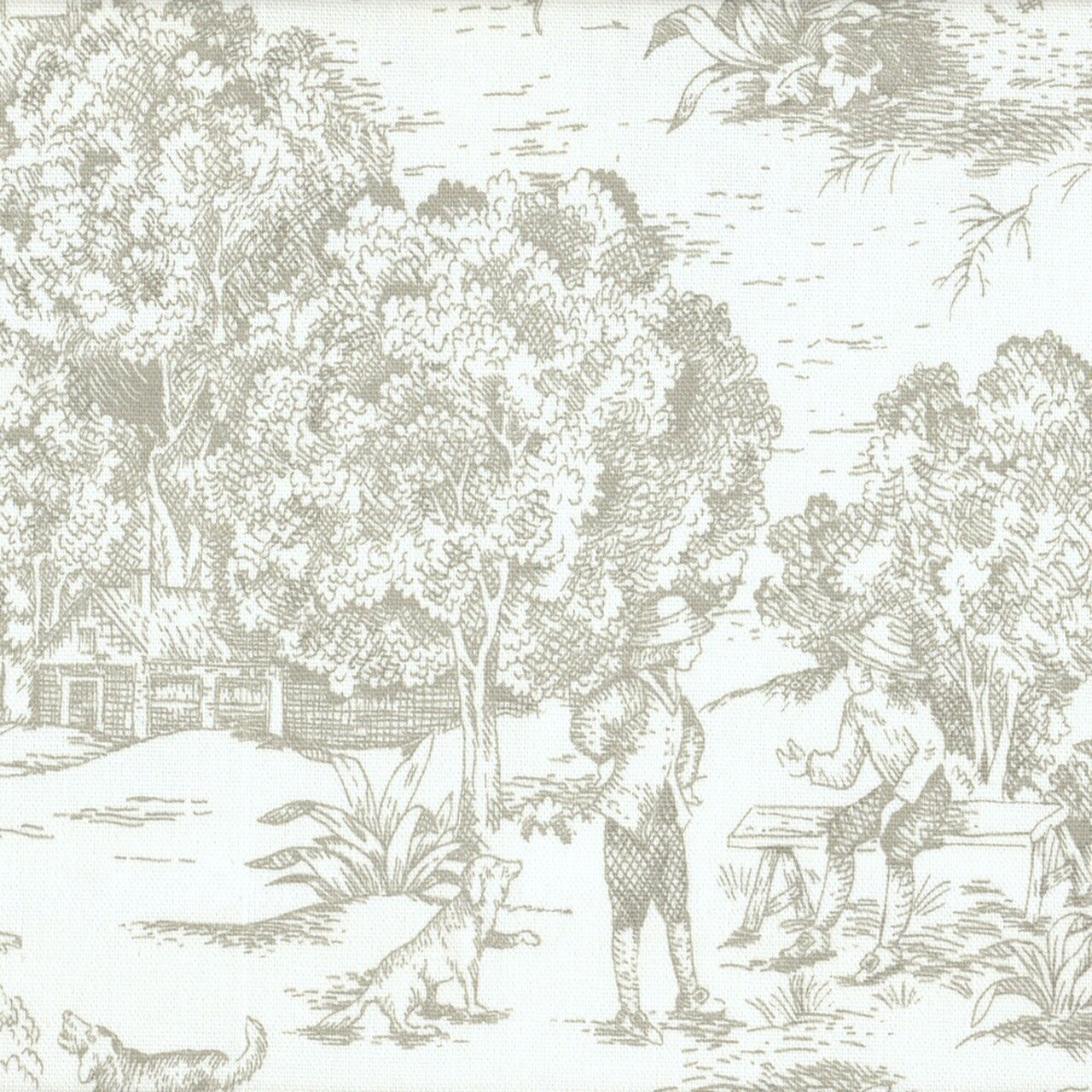 Taupe Toile Shower Curtains - HD Wallpaper 