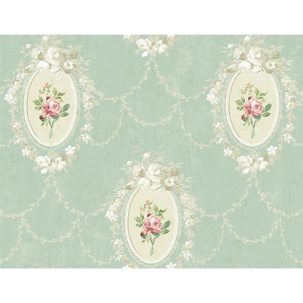 Wallquest Fl90214 French Cameo Full Bloom Toile Wallpaper - Cross-stitch - HD Wallpaper 