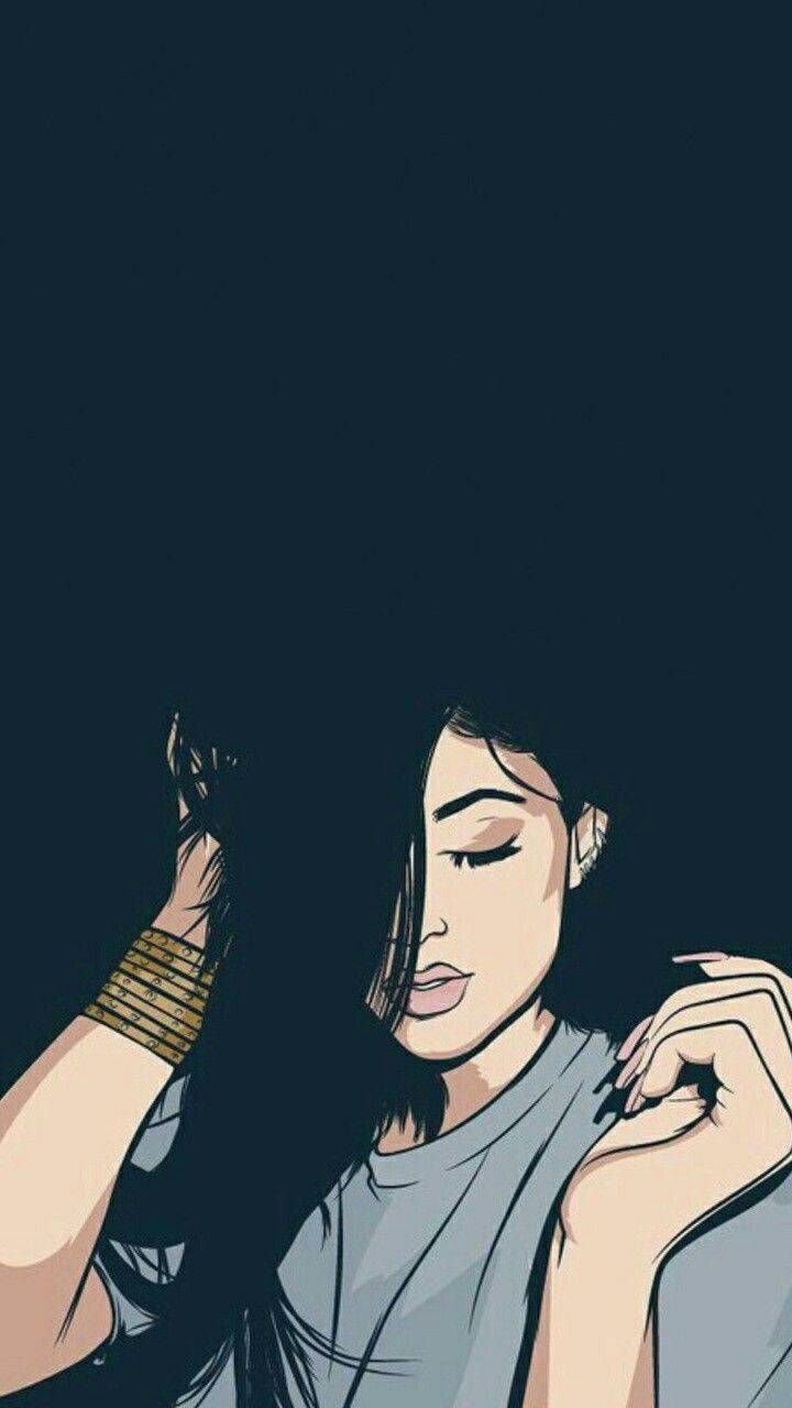 Kylie Jenner Wallpaper Drawing - HD Wallpaper 
