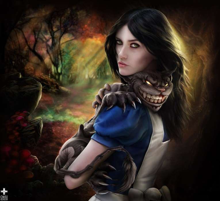 Download Mobile Wallpaper Games, Alice - Alice Madness Returns Art Cheshire Cat - HD Wallpaper 