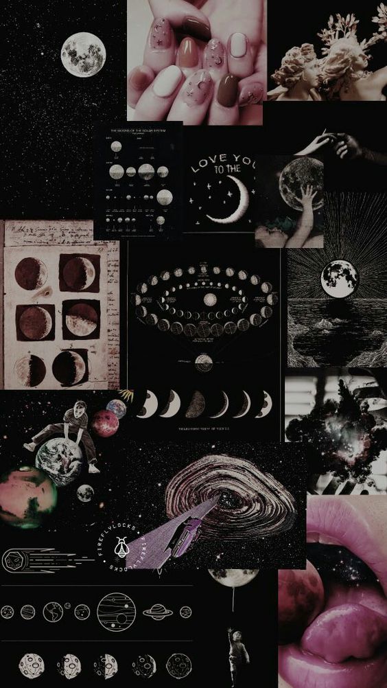 Wallpaper, Background, And Moon Image - Aesthetic Lockscreen Tumblr Black - HD Wallpaper 