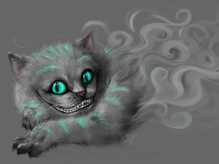Cheshire Cat Tim Burton Art - HD Wallpaper 