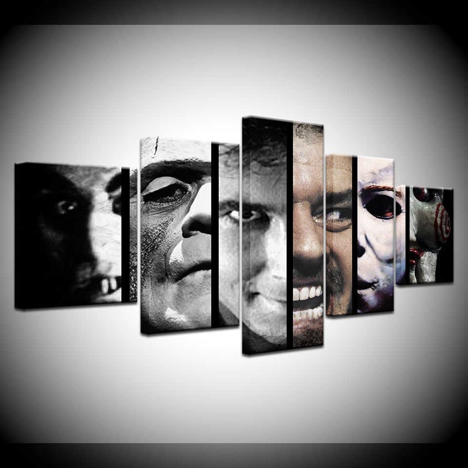 Canvas Painting Scary Movie Horror Movie 5 Pieces Wall - Canvas Movie Wall Art - HD Wallpaper 
