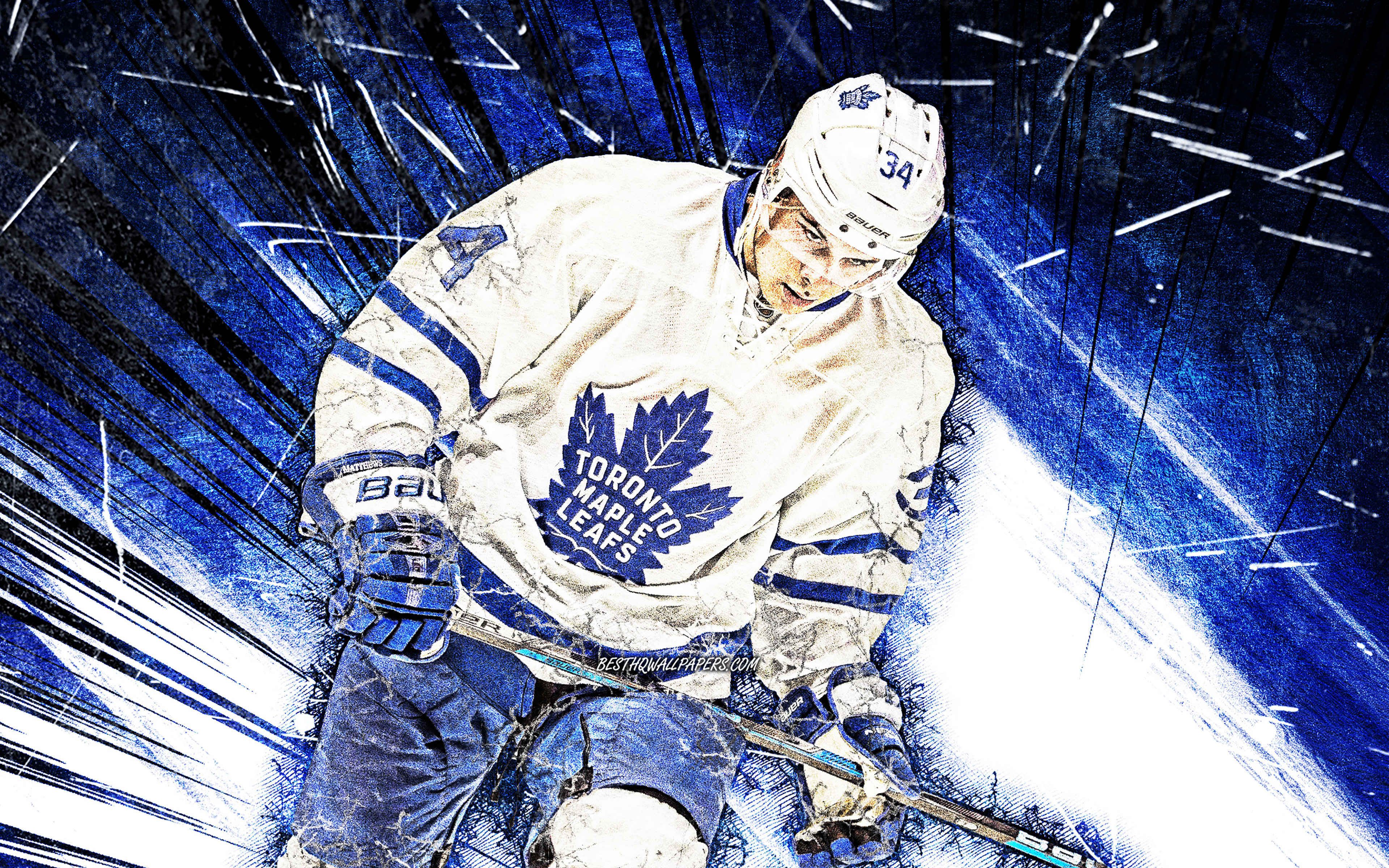 4k, Auston Matthews, Grunge Art, Toronto Maple Leafs, - Max Verstappen Wallpaper 2019 - HD Wallpaper 