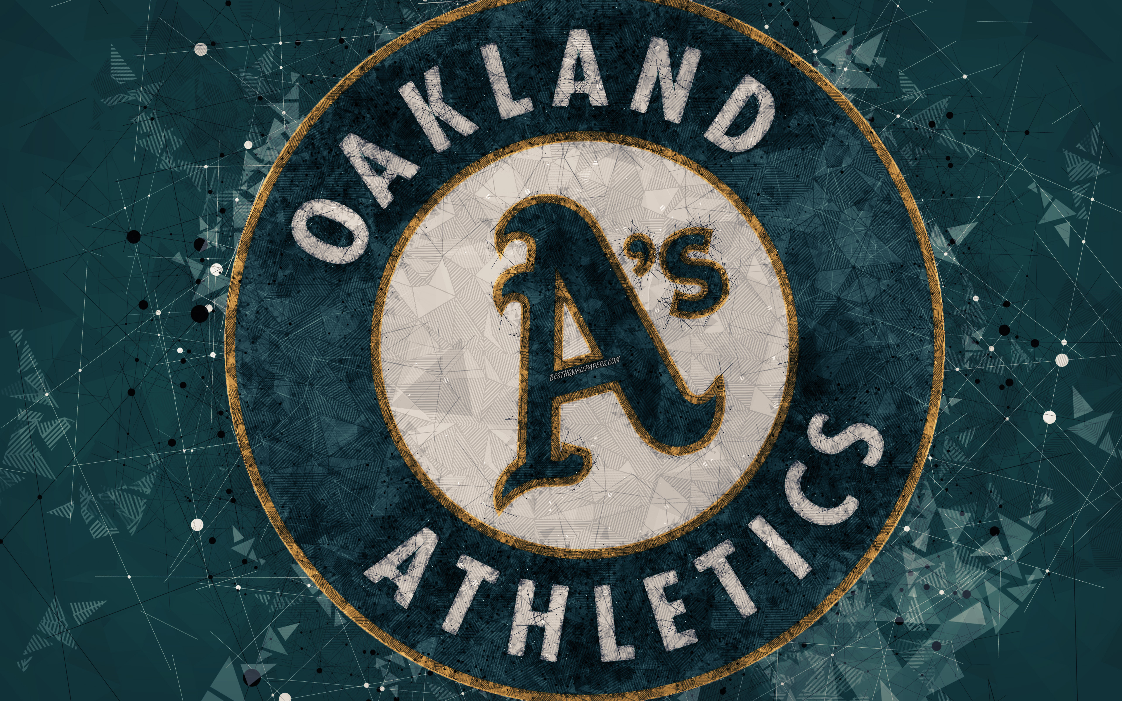 Oakland Athletics, 4k, Art, Logo, American Baseball - Oakland A's - HD Wallpaper 