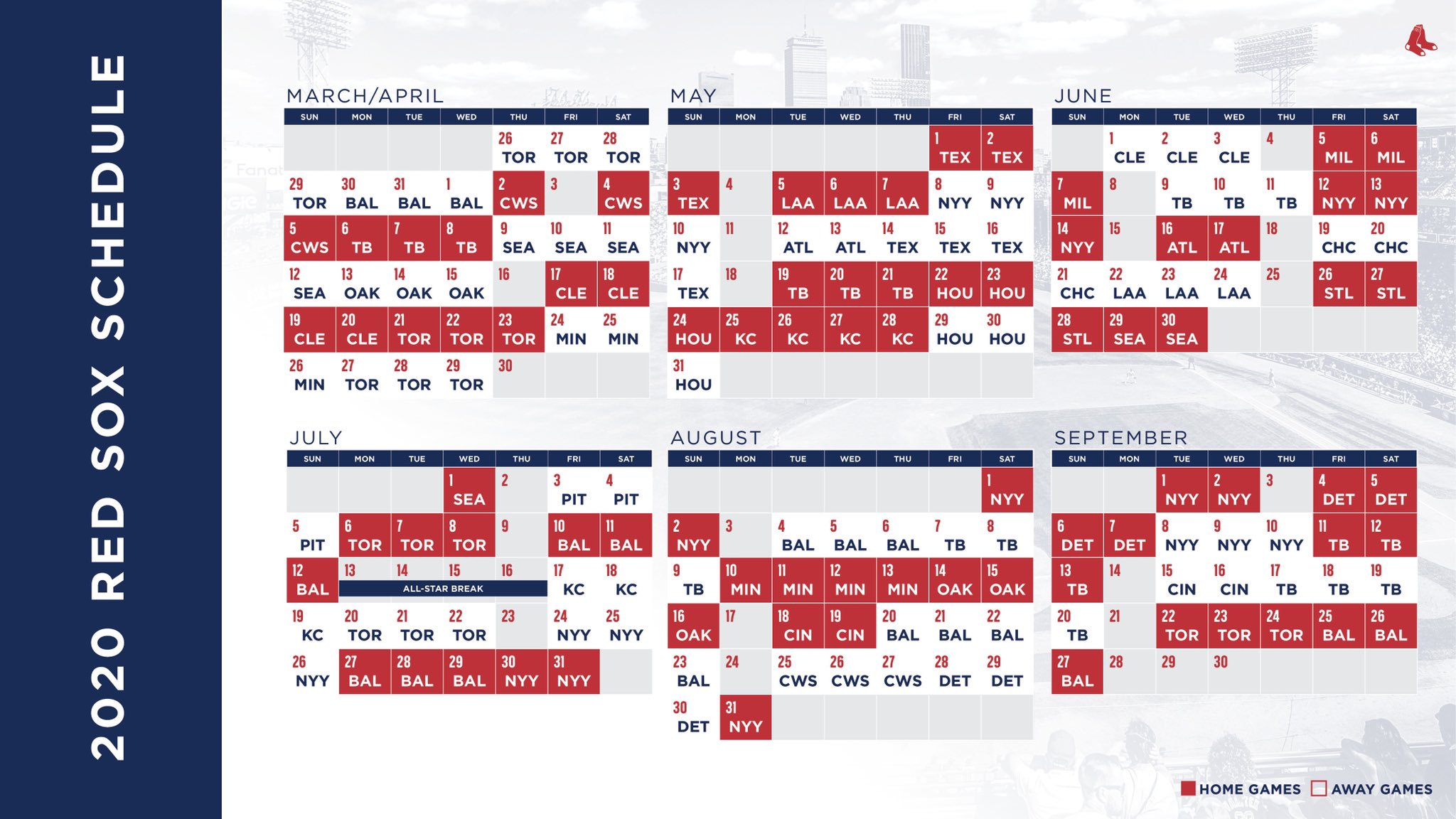Red Sox 2020 Schedule - HD Wallpaper 