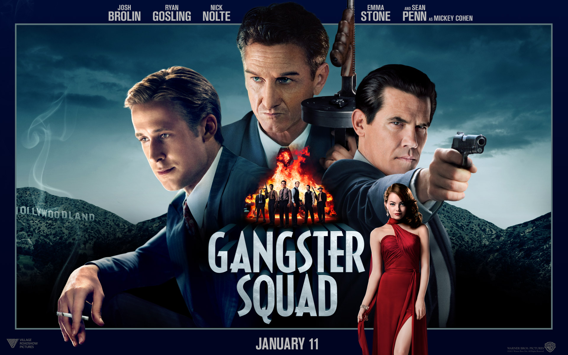 Hd Quality Wallpaper - Gangster Squad 2013 - HD Wallpaper 