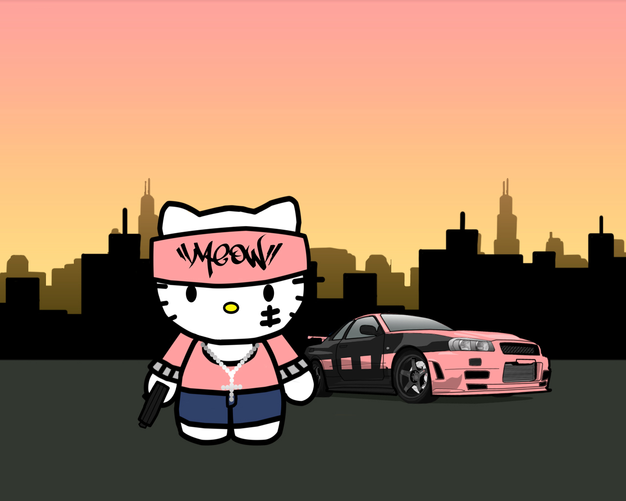 Hello Kitty Gangster Wallpapers - HD Wallpaper 
