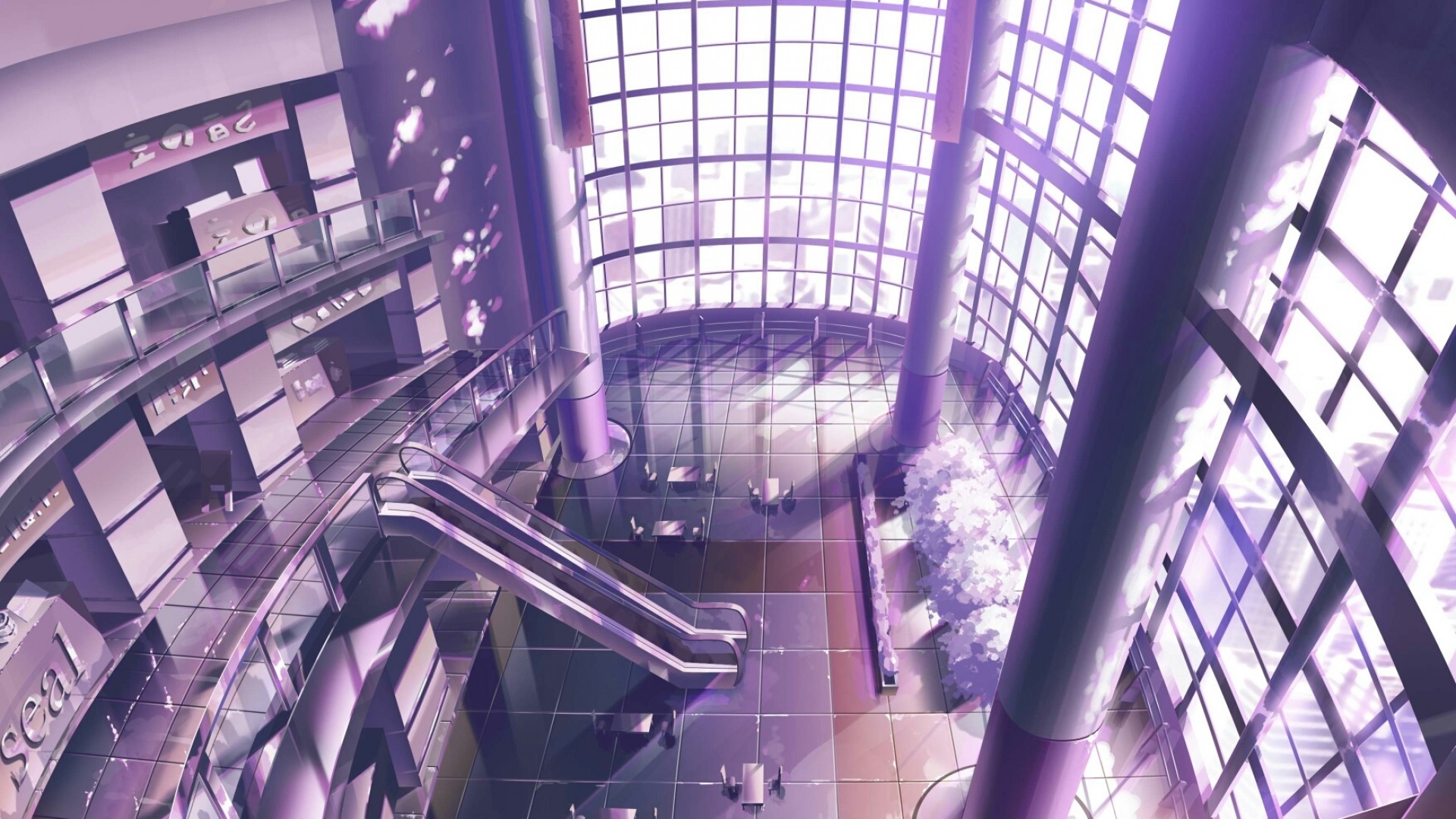 Anime Landscape, Inside The Building, Mall Center - Anime Mall - HD Wallpaper 