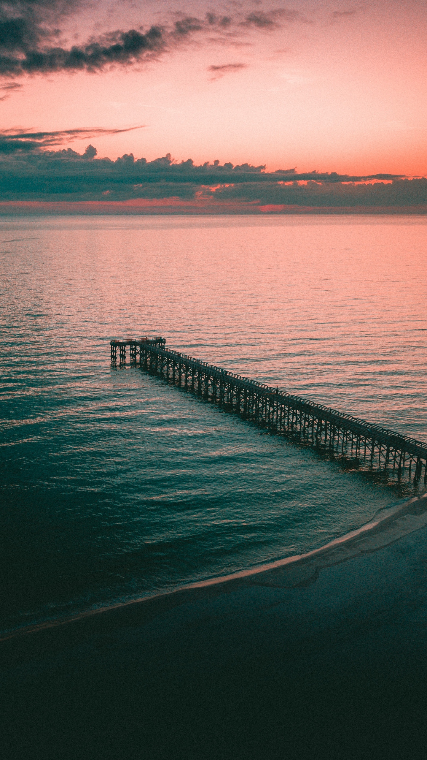 Wallpaper Pier, Dock, Sea, Dusk, Shore - Природа Обои На Телефон - HD Wallpaper 