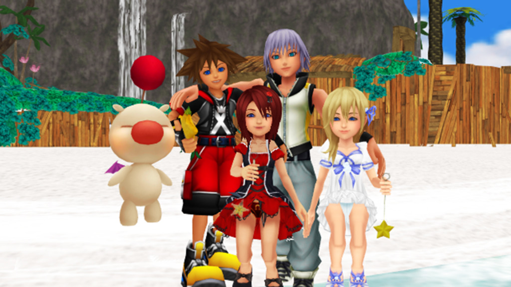 Kh1 Khcom Sora Kairi Riku And Namine Moogle - Moogle Kingdom Hearts 3 - HD Wallpaper 