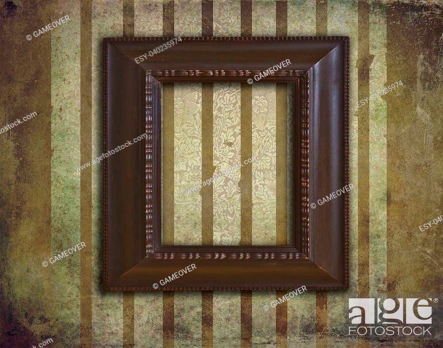 Vintage Art Deco Wooden Frame On A Faded Victorian - Wooden Art Deco Picture Frame - HD Wallpaper 