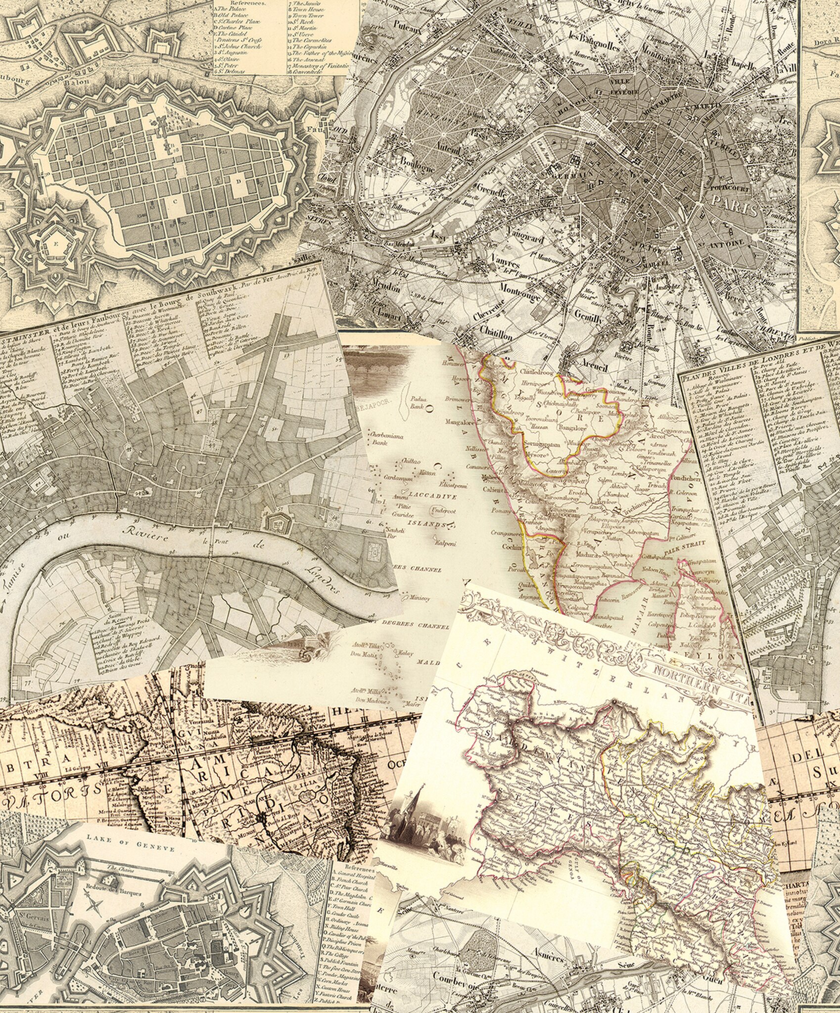 Vintage Maps - HD Wallpaper 