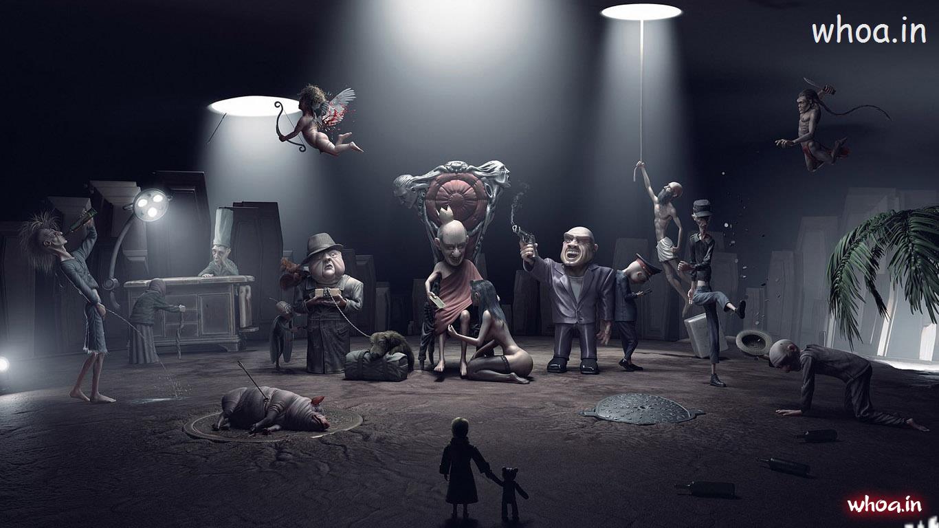 Wallpaper For Cartoon Movie 3d And Hd - Bizarre Digital Art - HD Wallpaper 