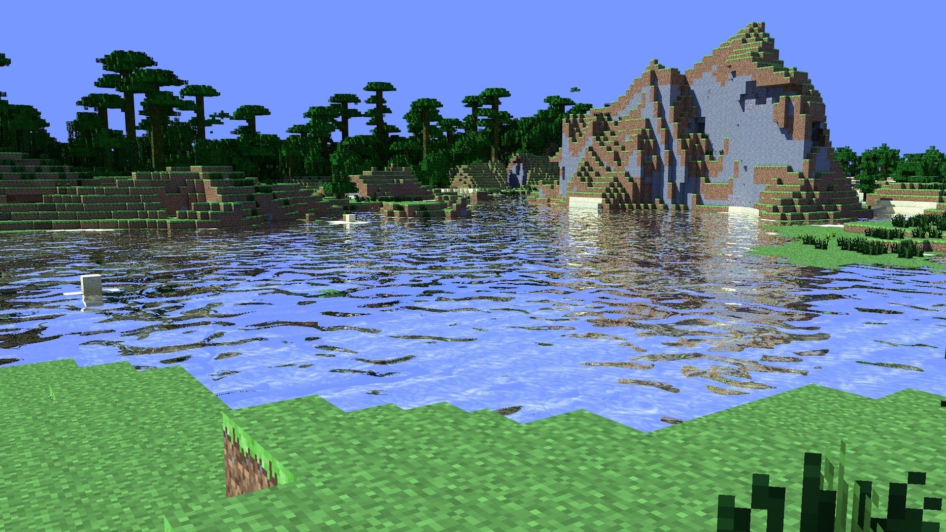 Water Jungle Minecraft Cinema 4d Tapeta Wallpaper - Minecraft Wallpaper 4d - HD Wallpaper 