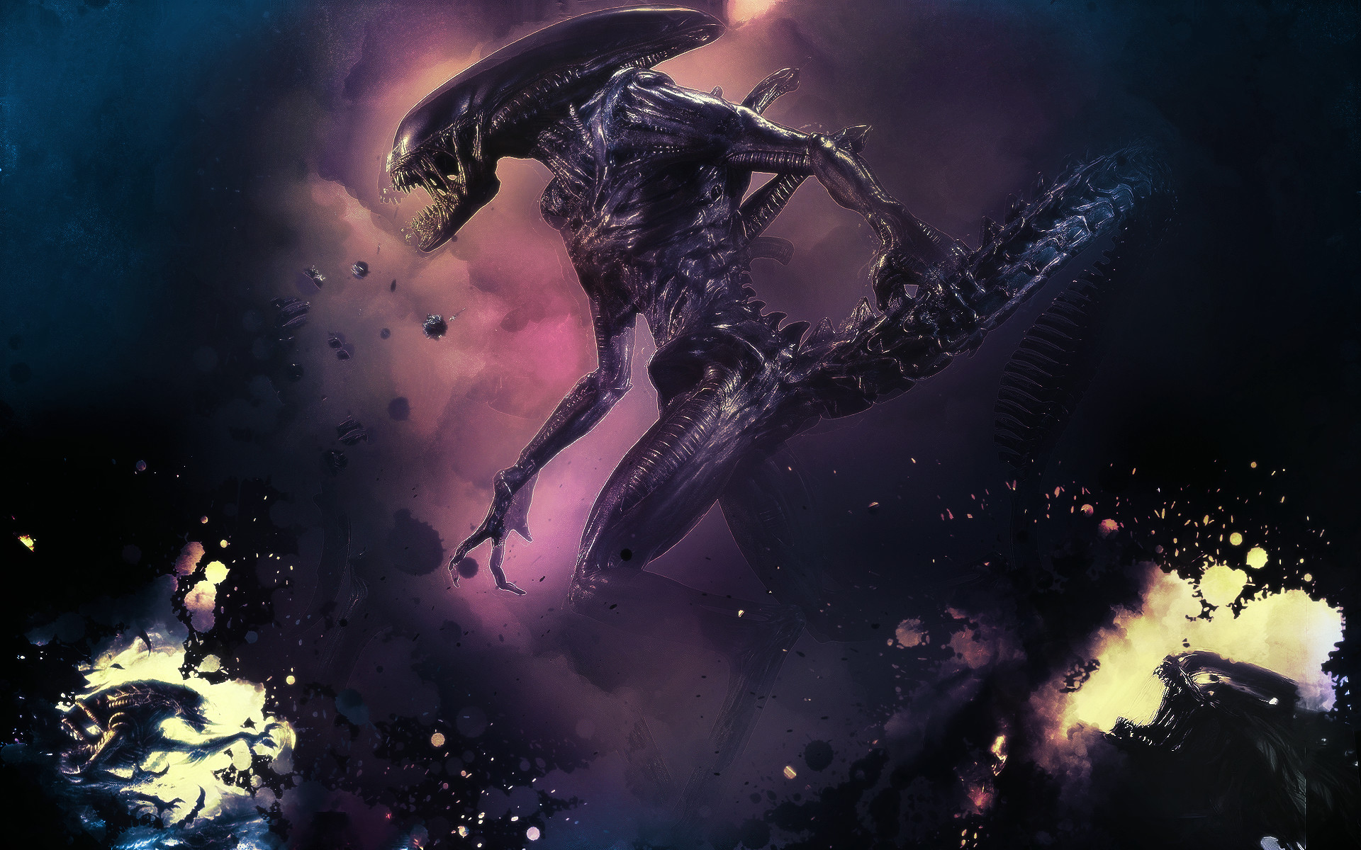 Aliens Movie Wallpaper 
 Data Src /w/full/7/2/2/538716 - Hd Purple Alien - HD Wallpaper 