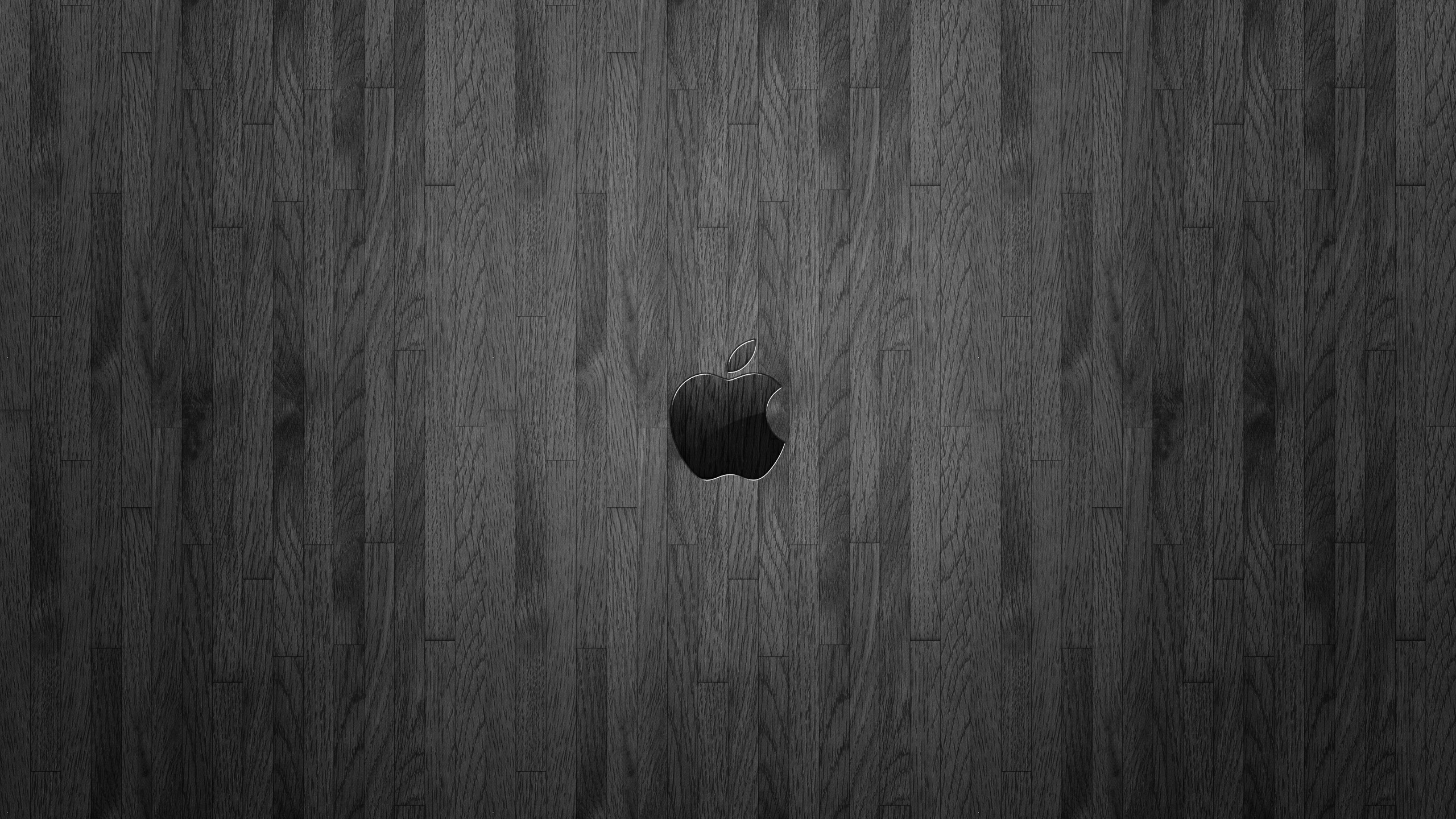 Black Wood Wallpaper Apple Logo - 2560x1440 Wallpaper 