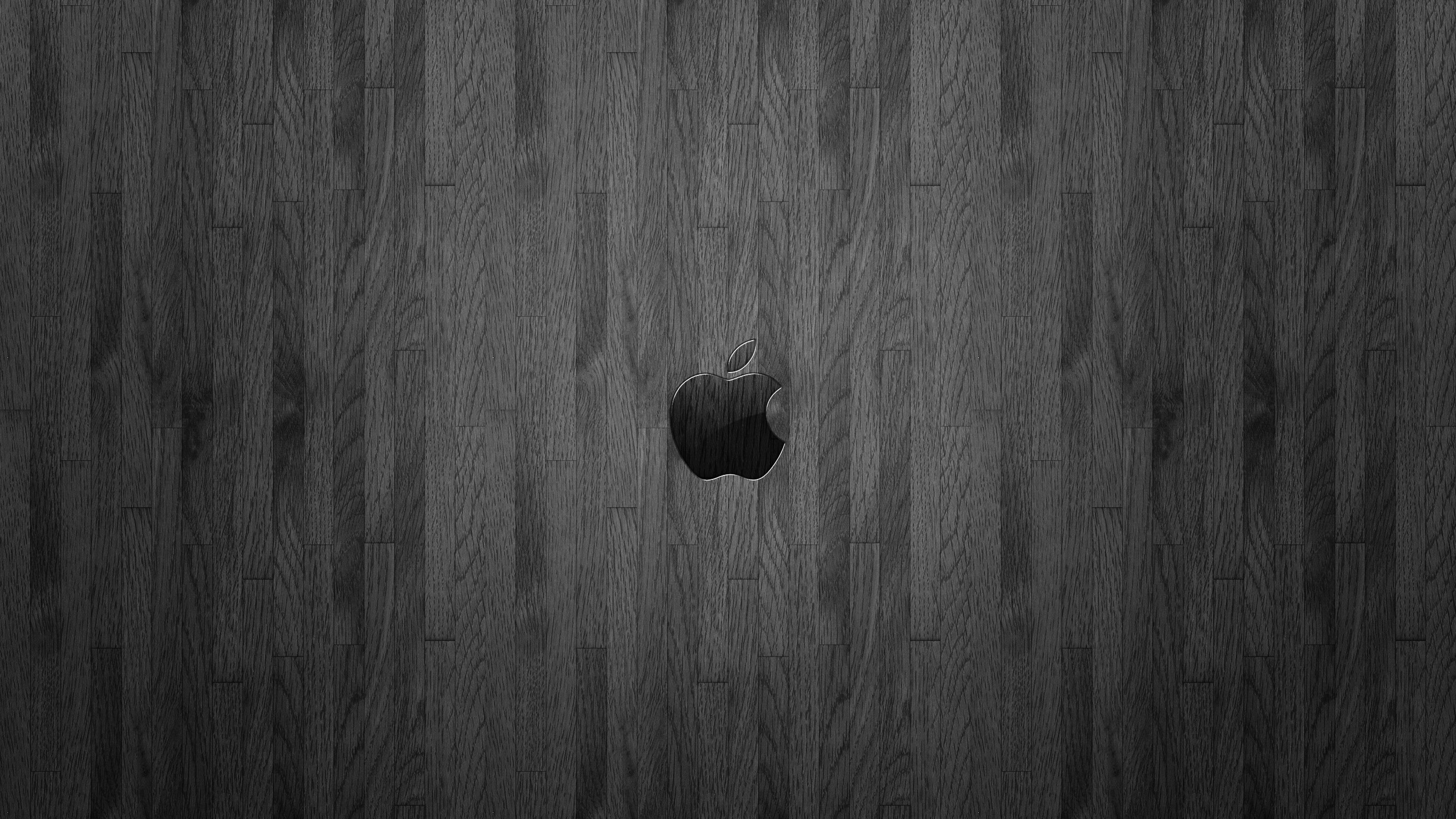 Black Wood Wallpaper Apple Logo - HD Wallpaper 