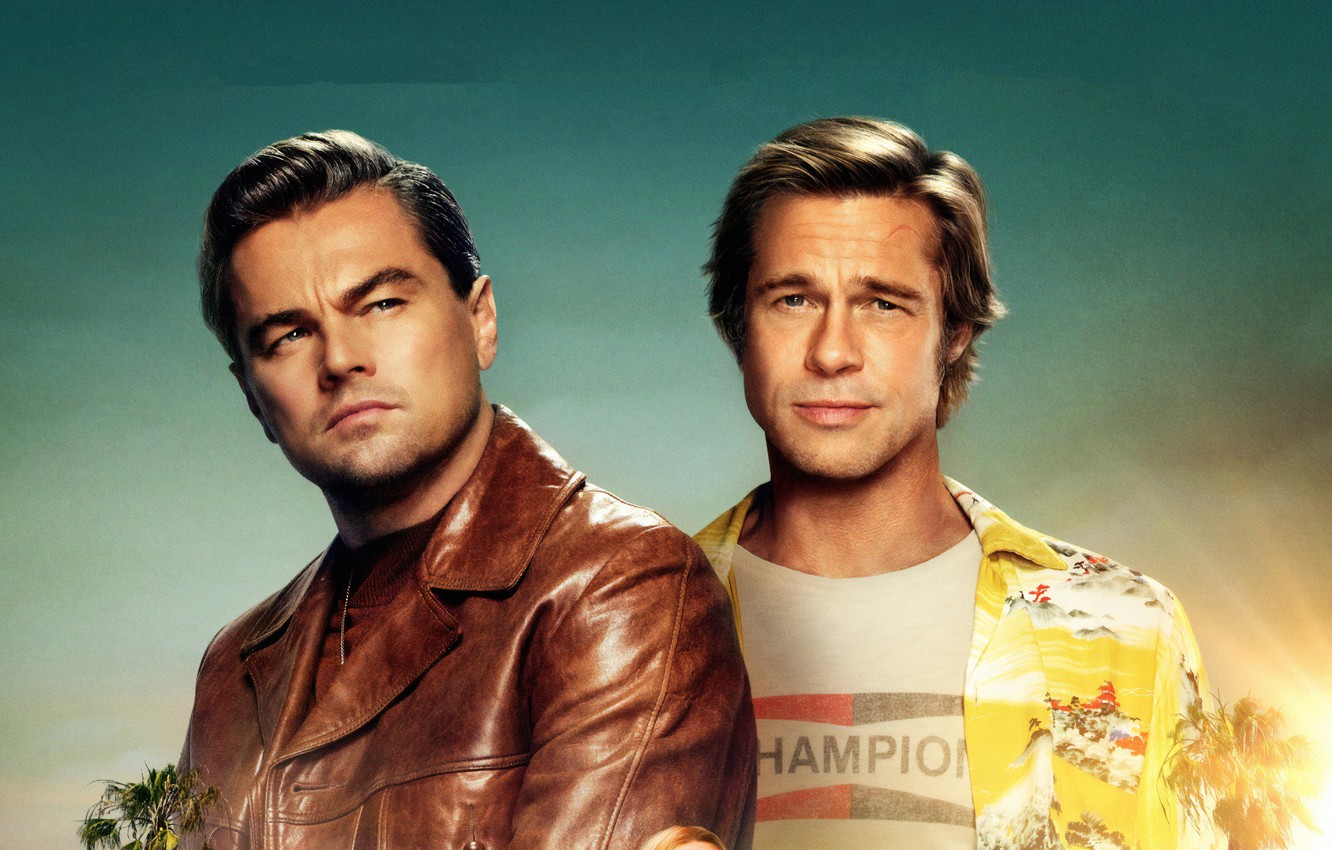 Photo Wallpaper Brad Pitt, Brad Pitt, Leonardo Dicaprio, - Once Upon A Time In Hollywood Cinema - HD Wallpaper 