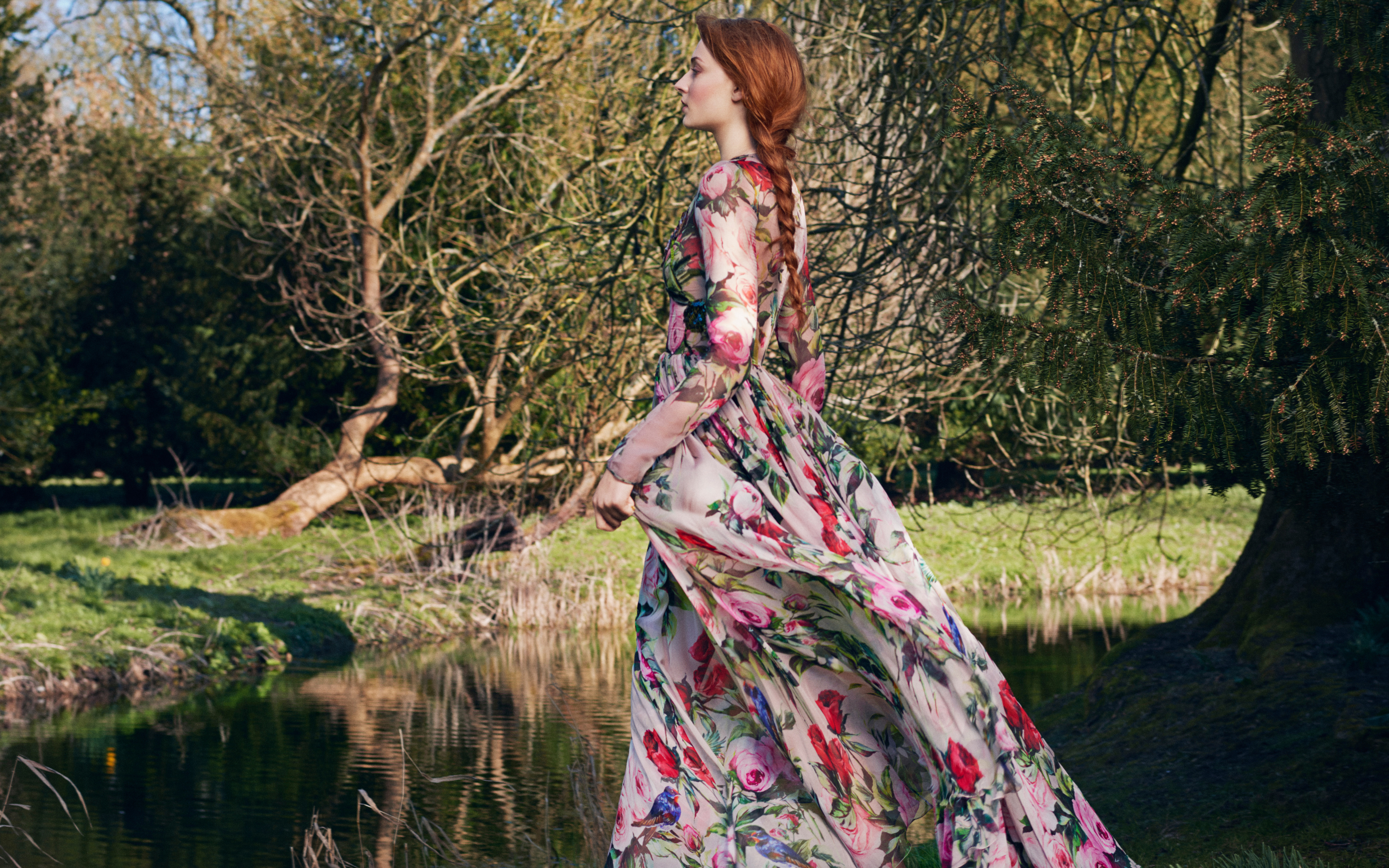 Sophie Turner, 4k, Photoshoot, Hollywood, Ginger Girl, - Sophie Turner Pre Raphaelite - HD Wallpaper 
