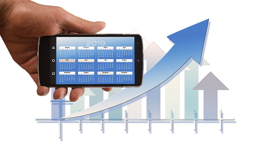 Smartphone, Calendar, Agenda, Arrows, 2019, Year, Startup, - Números Da Construção Civil No Brasil 2019 - HD Wallpaper 