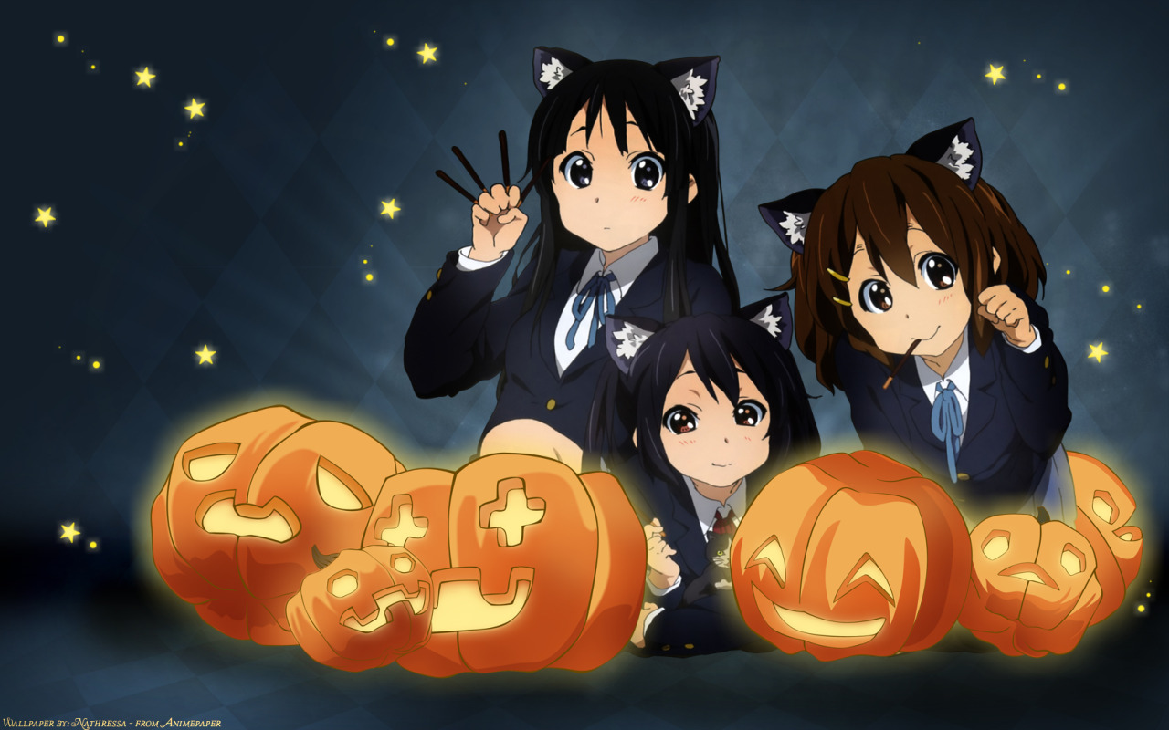 Anime Girl Happy Halloween - HD Wallpaper 
