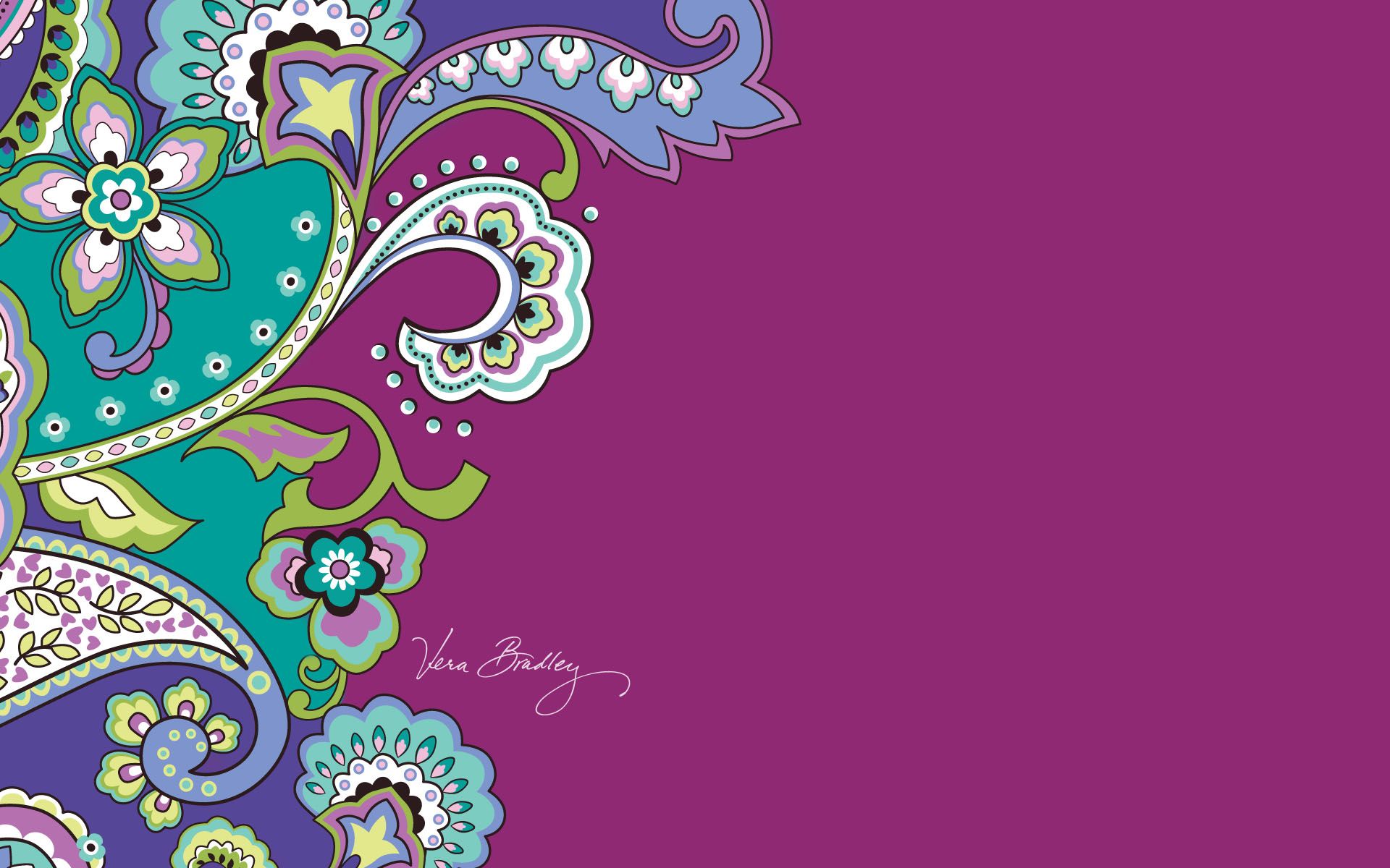 Paisley Wallpaper For Computers - Vera Bradley Backgrounds - HD Wallpaper 