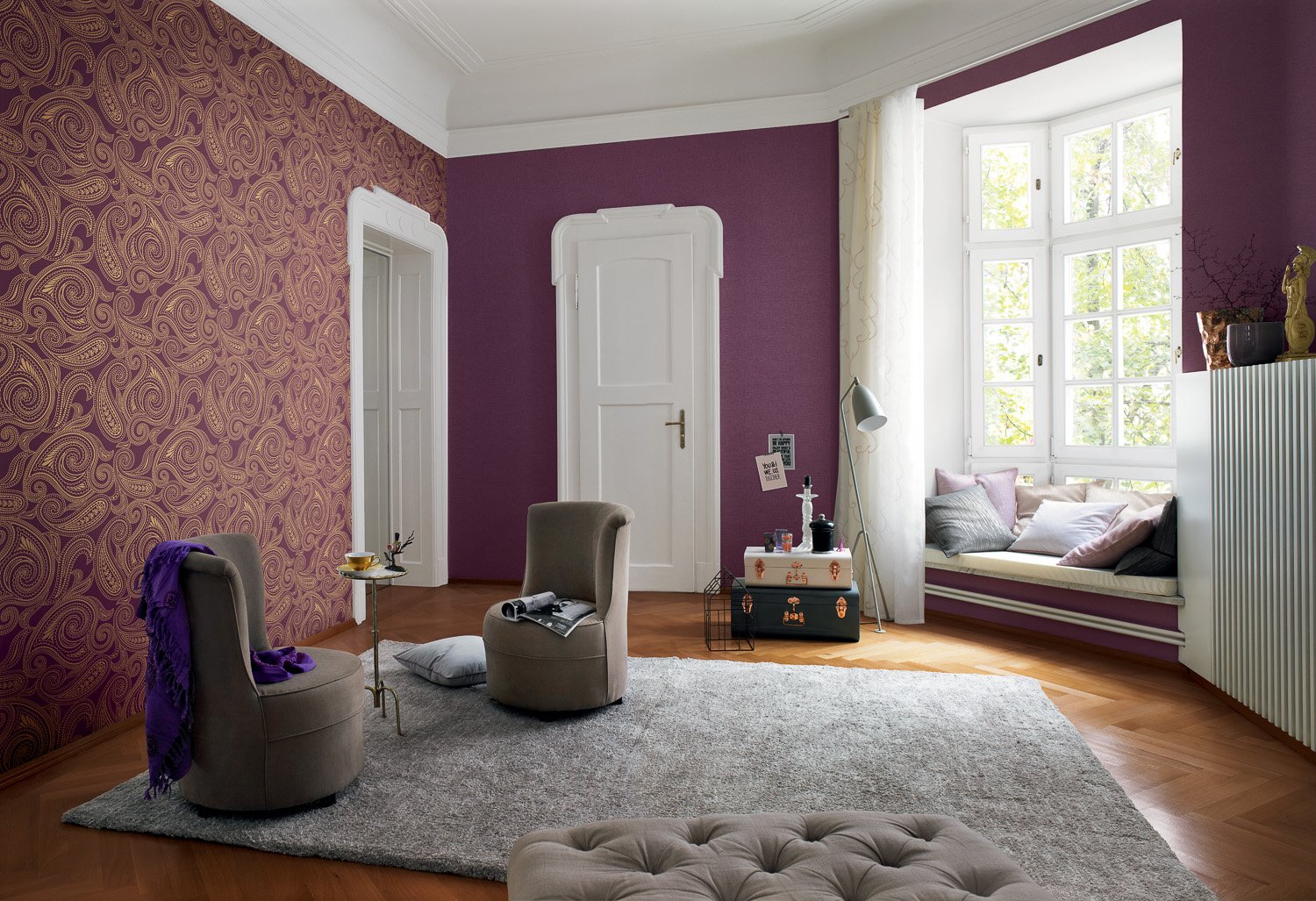 Paredes Decoradas Con Papel Pintado - HD Wallpaper 