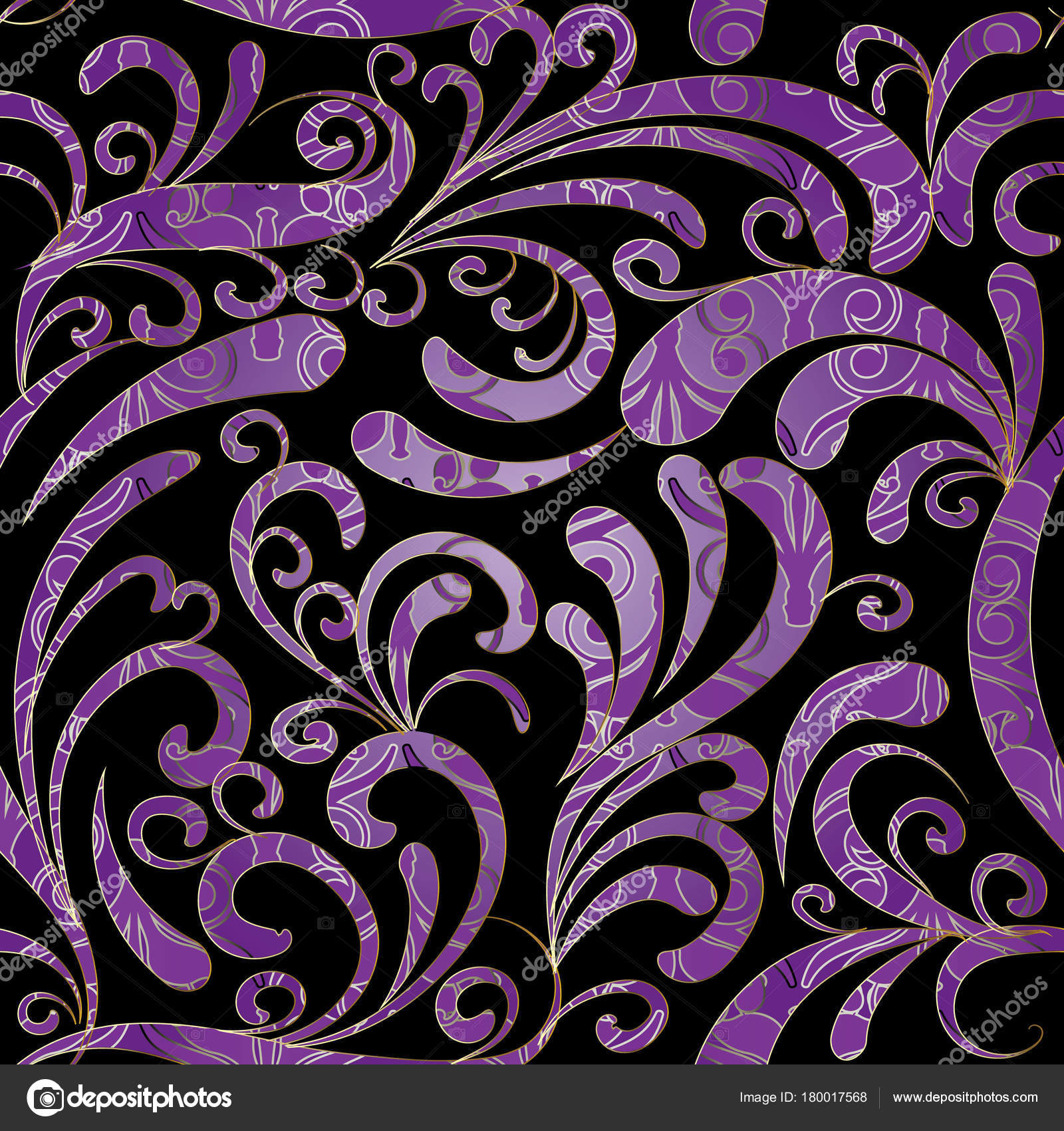 Black And Purple Design Floral - HD Wallpaper 