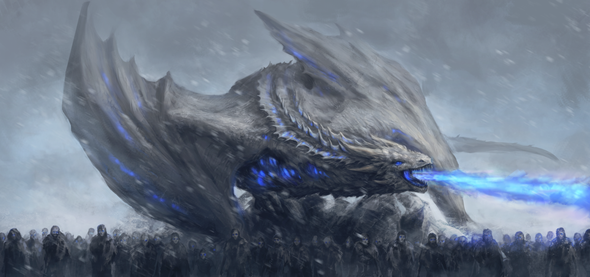 Game Of Thrones White Walker Dragon - HD Wallpaper 