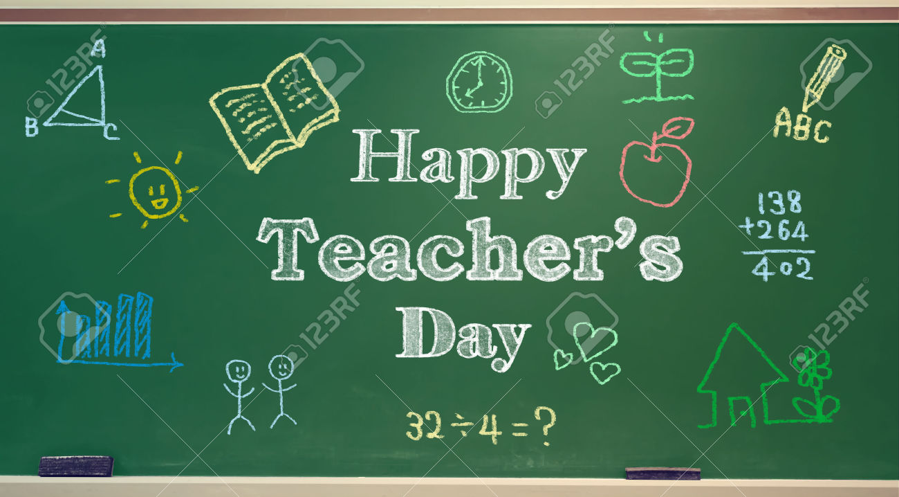 Teachers Day Images For Whatsapp Dp Wallpapers - Happy Teachers Day Drawing On Blackboard - HD Wallpaper 
