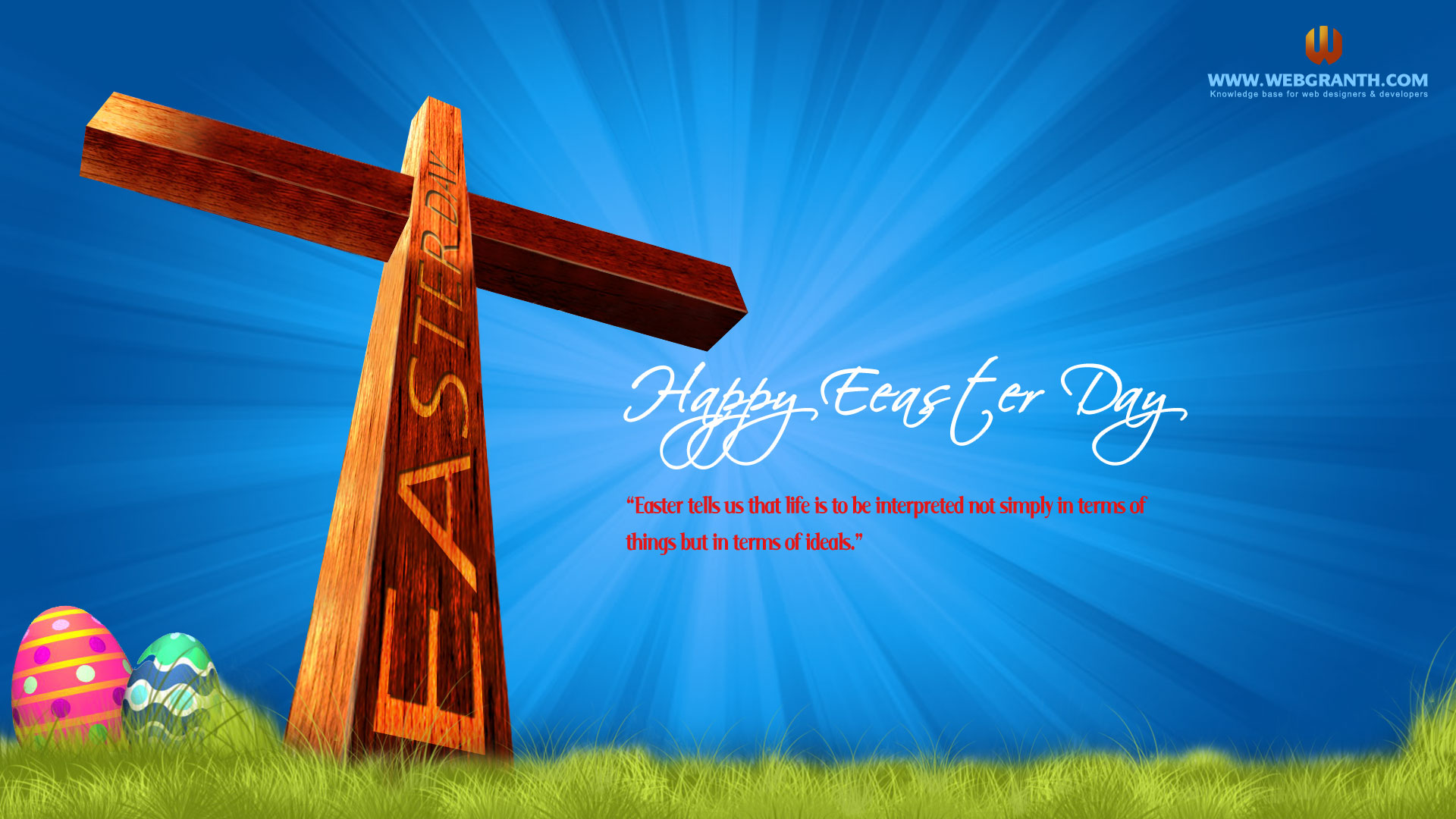 Religious Cross Happy Easter - HD Wallpaper 