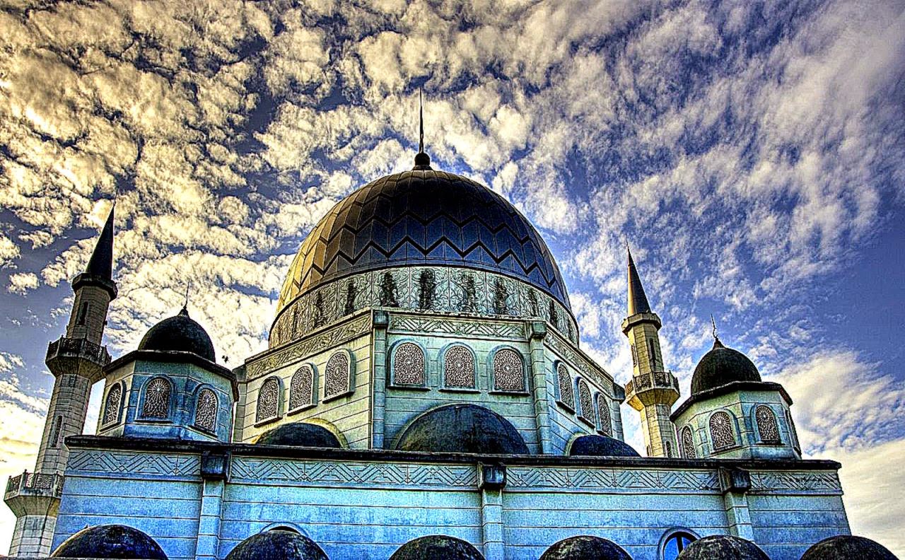 Islam Mosque Sky Clouds Religion Building Hdr Wallpaper - Building Gallery Background Hd - HD Wallpaper 