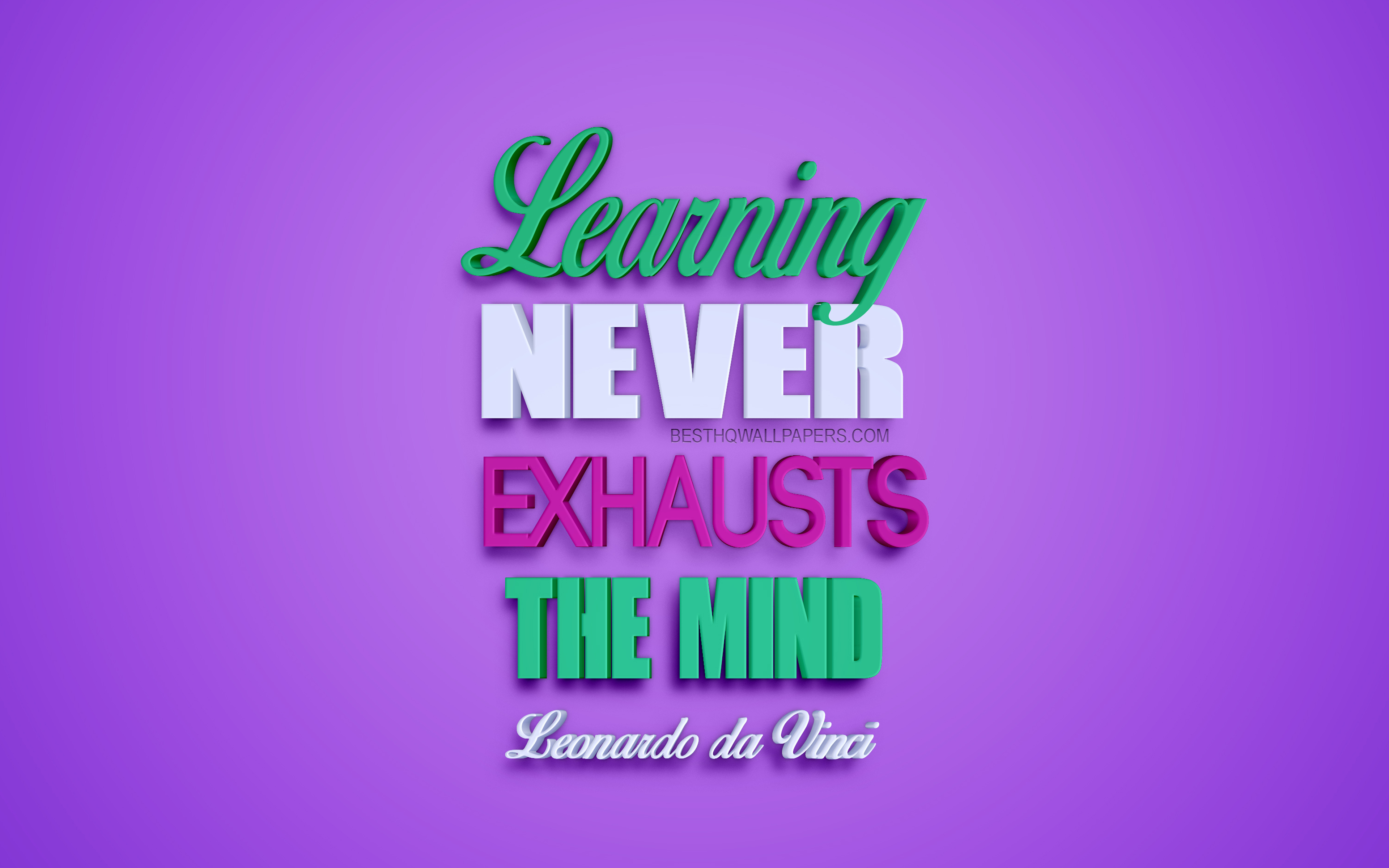 Learning Never Exhausts The Mind, Leonardo Da Vinci - Graphic Design - HD Wallpaper 