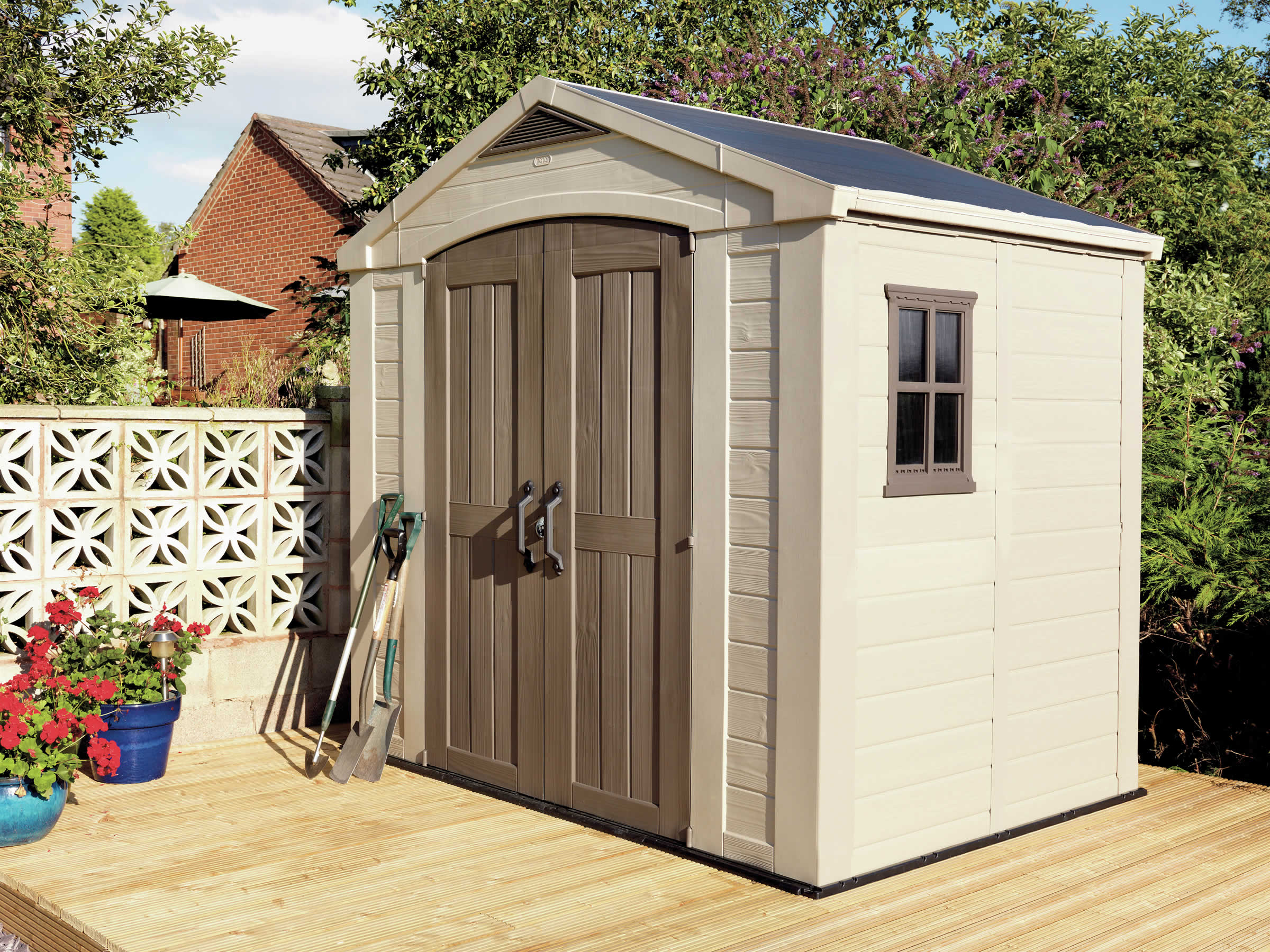 Plastic Garden Shed Uk - HD Wallpaper 