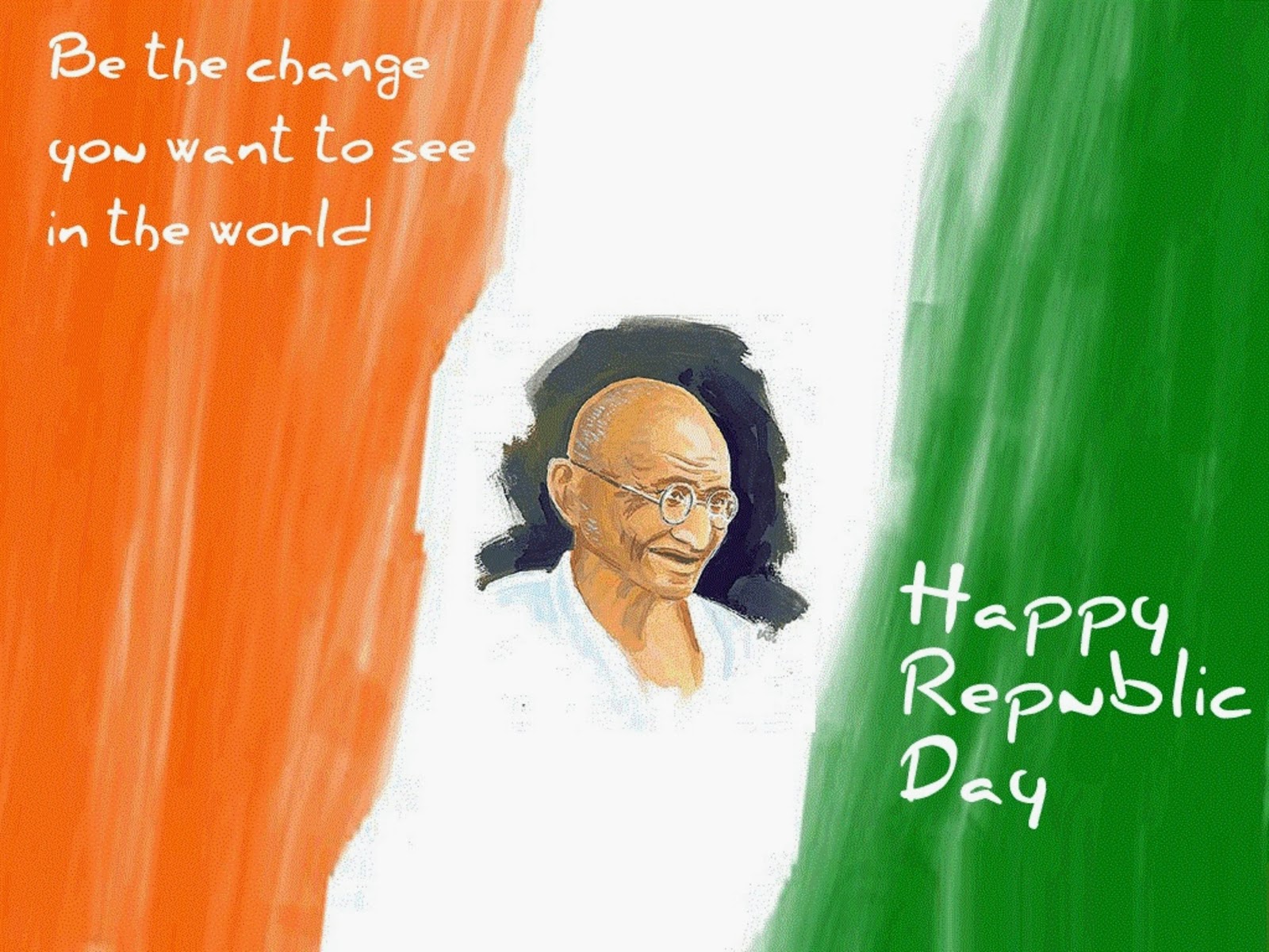 028 Happy Republic Day To Banana Wallpapers Co Education - Republic Day Mahatma Gandhi - HD Wallpaper 