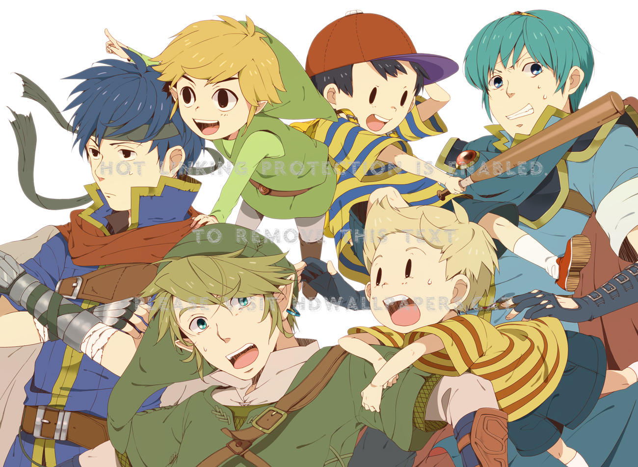 Let S Brawl Marth Link Toon Nintendo Lucas - Super Smash Bros Ness And Ike - HD Wallpaper 