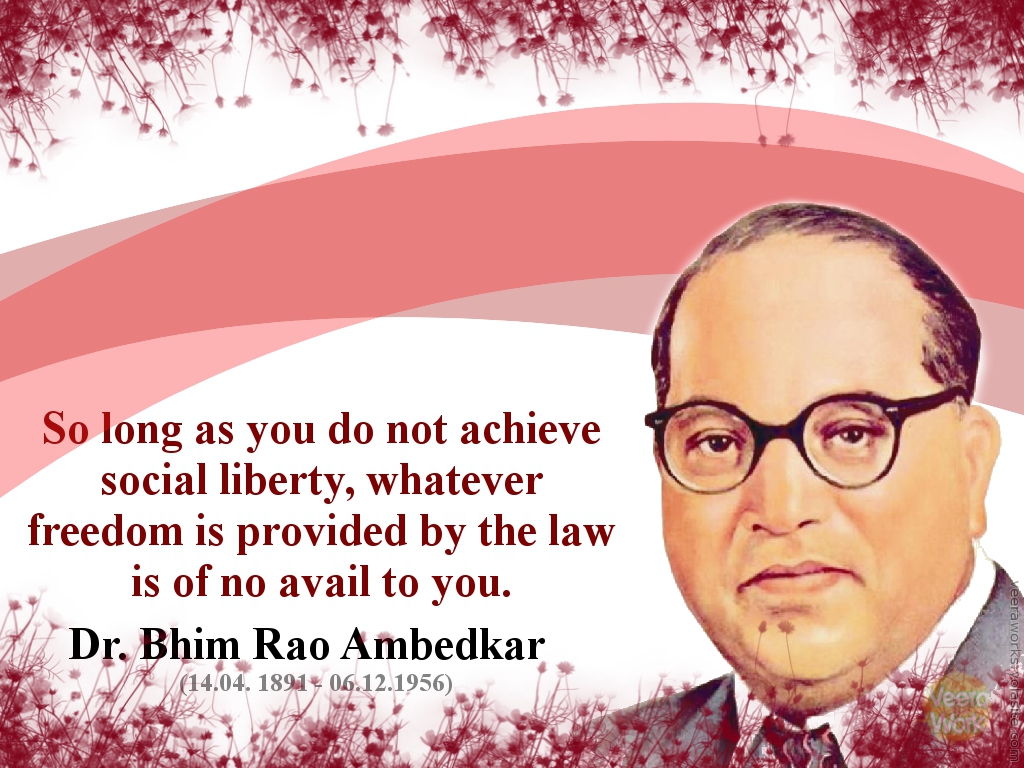 Dr Bhim Rao Ambedkar Quotes - HD Wallpaper 