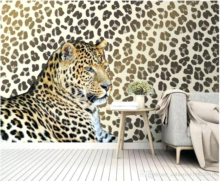 Leopard Print Wallpaper Modern For Living Room Background - Best Wallpaper On Walls - HD Wallpaper 