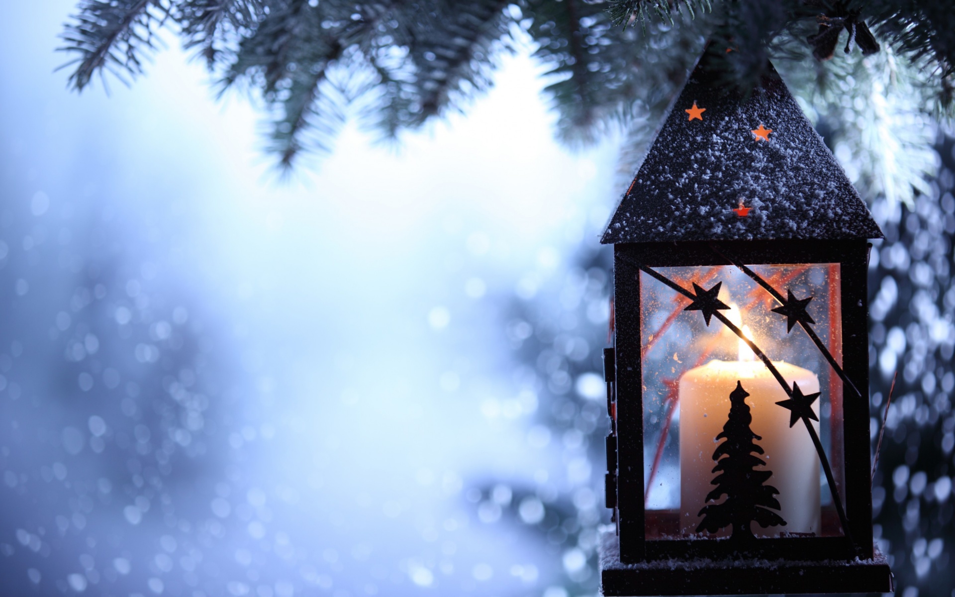 Christmas Candle Hd Wallpapers - Christmas Candle Snow - HD Wallpaper 