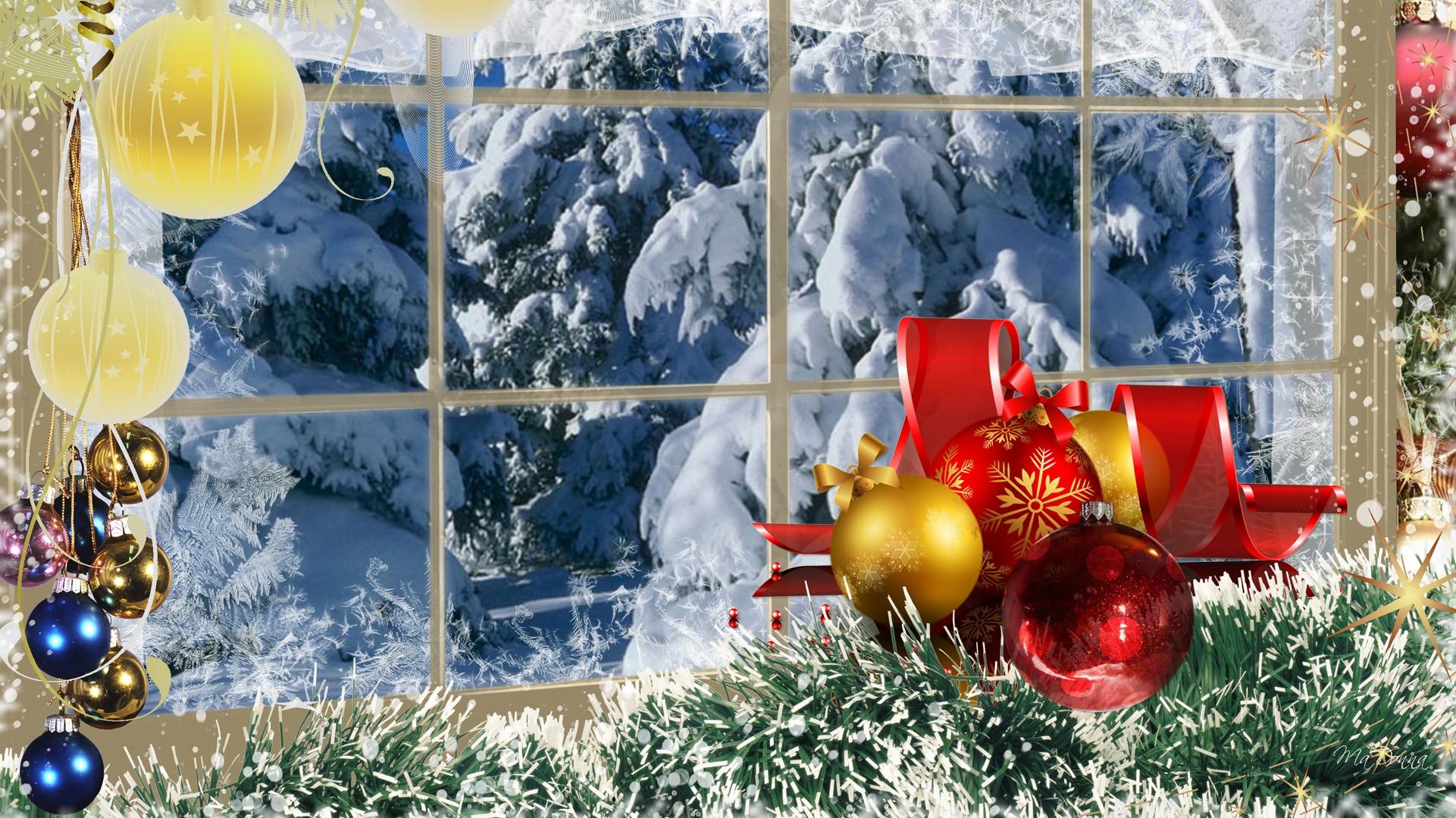 Winter Christmas Scene Wallpaper Free - HD Wallpaper 