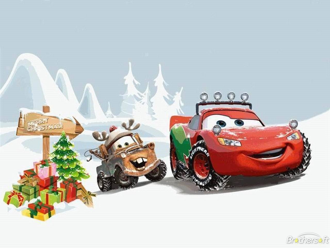 Free Cars Christmas Wallpaper, Cars Christmas Wallpaper - Disney Cars Merry Christmas - HD Wallpaper 