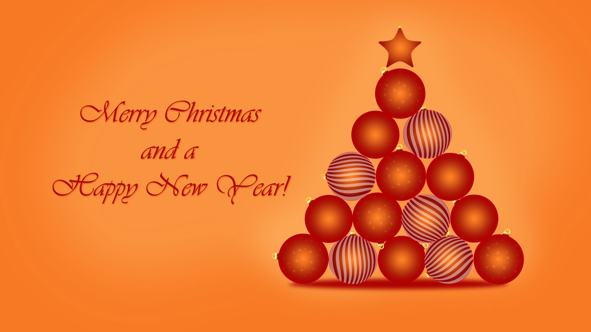 Christmas And Happy New Year Hd Wallpapers - Merry Christmas Orange Hd - HD Wallpaper 