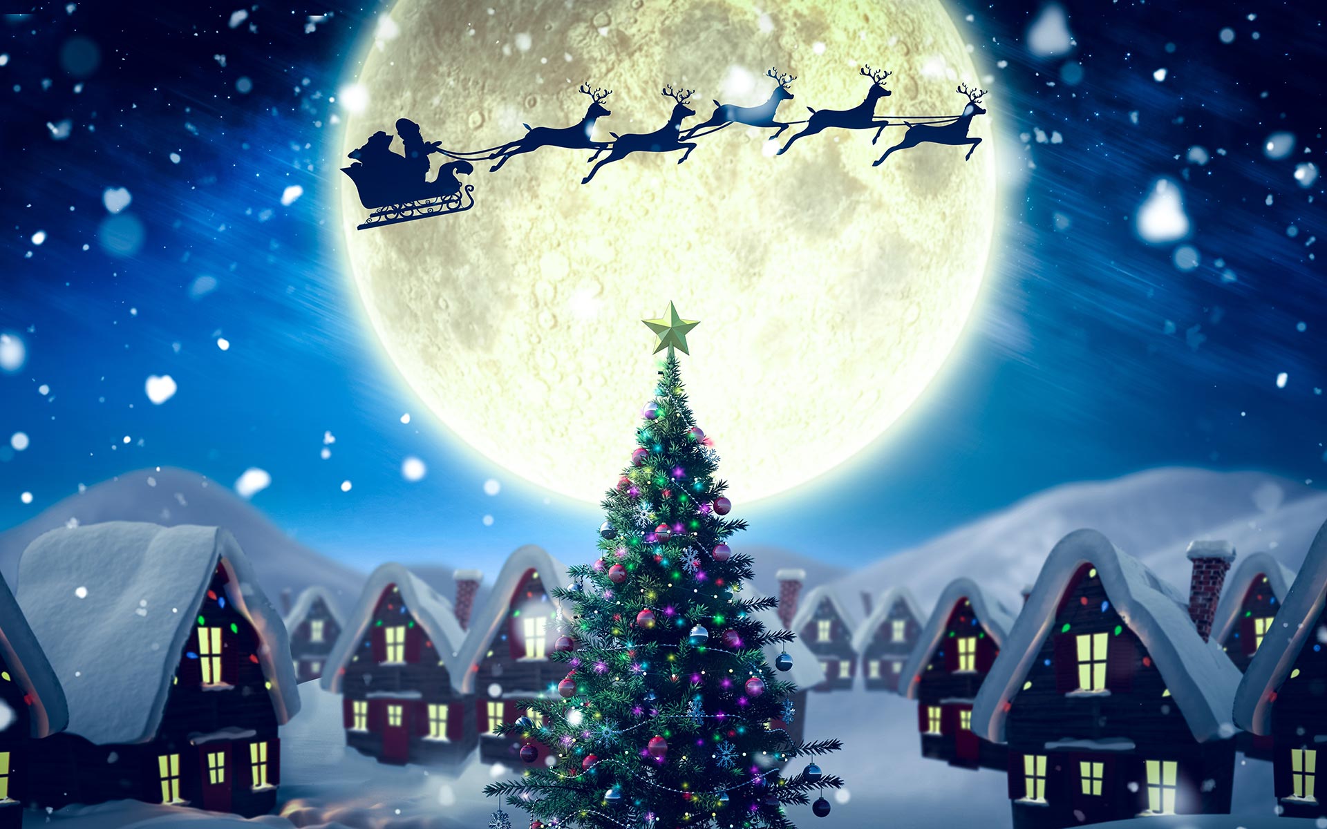 Download Christmas Hd Wallpapers - Christmas Wallpaper Santa Sleigh