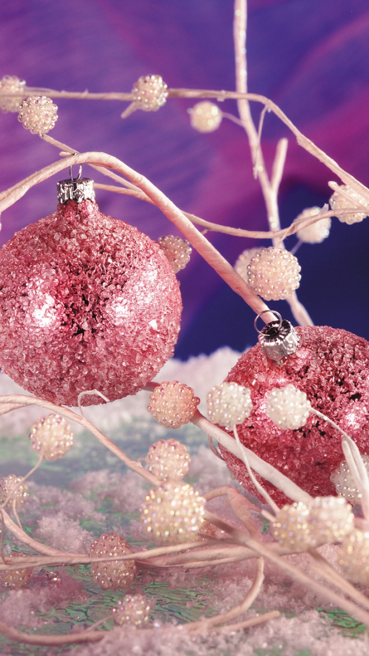 Pink Christmas Decorations Wallpaper Iphone - HD Wallpaper 