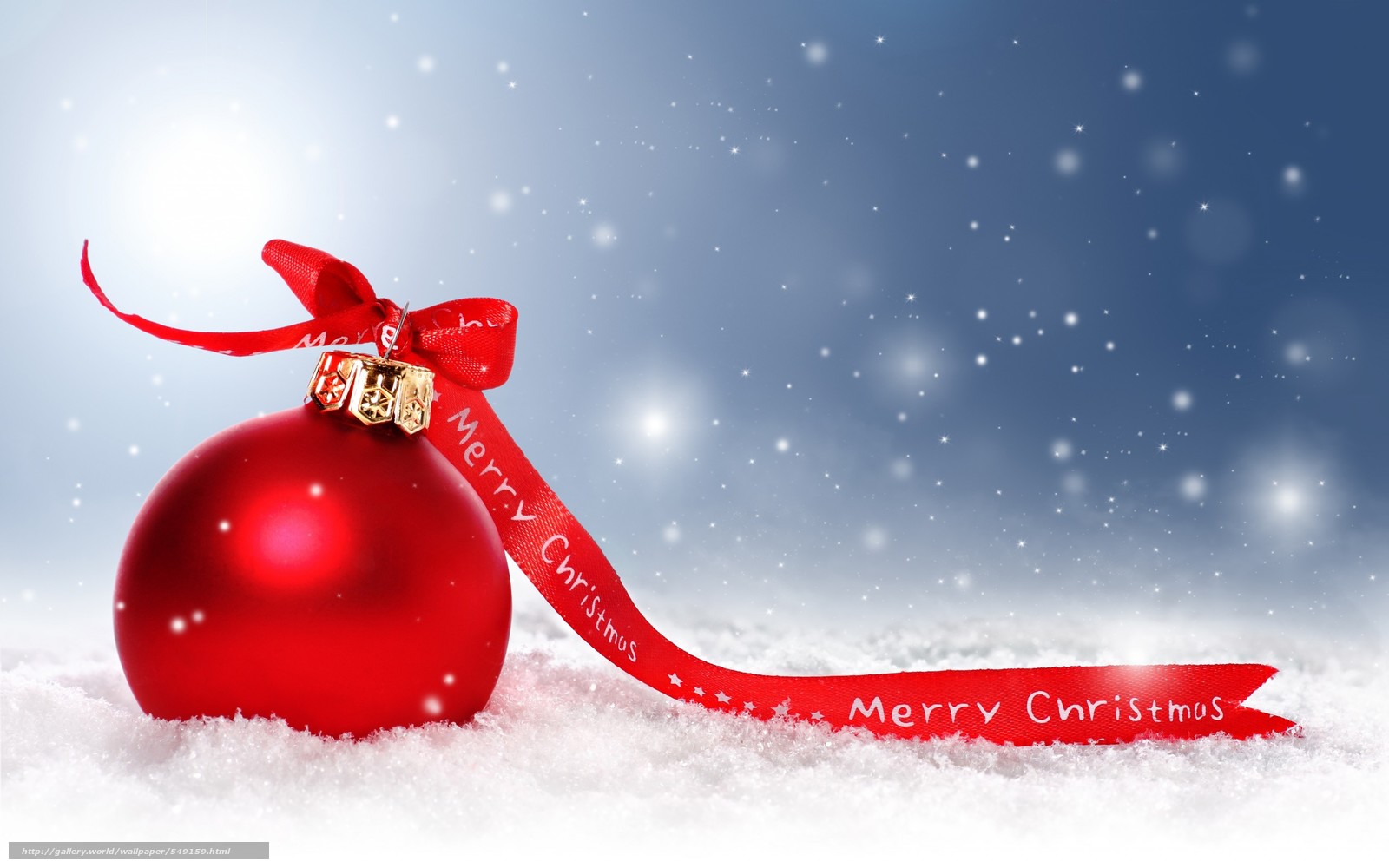 Download Wallpaper Merry, Christmas, Happy, Holidays - Christmas Ornament In Snow - HD Wallpaper 