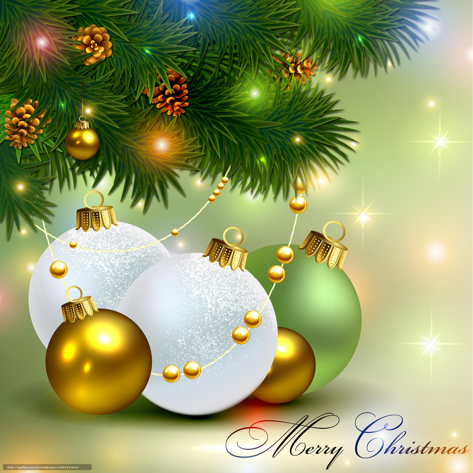Download Wallpaper Christmas Tree, Balloons, Garlands, - Рабочий Стол Новогодние Картинки Скачать - HD Wallpaper 